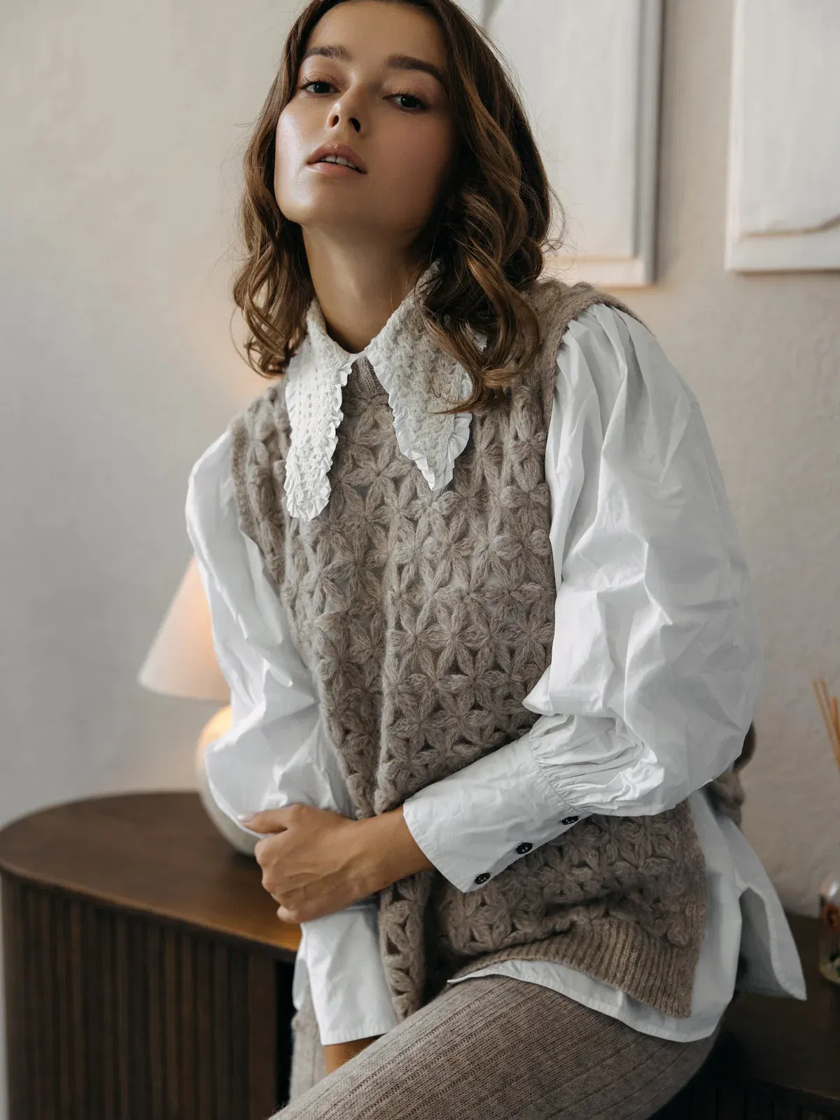 Jasmine Vest - Brown