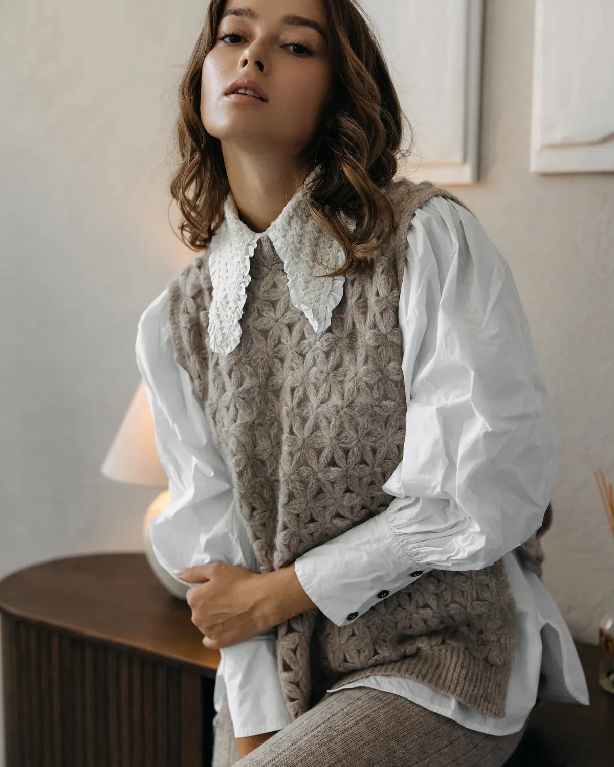 Jasmine Vest - Brown