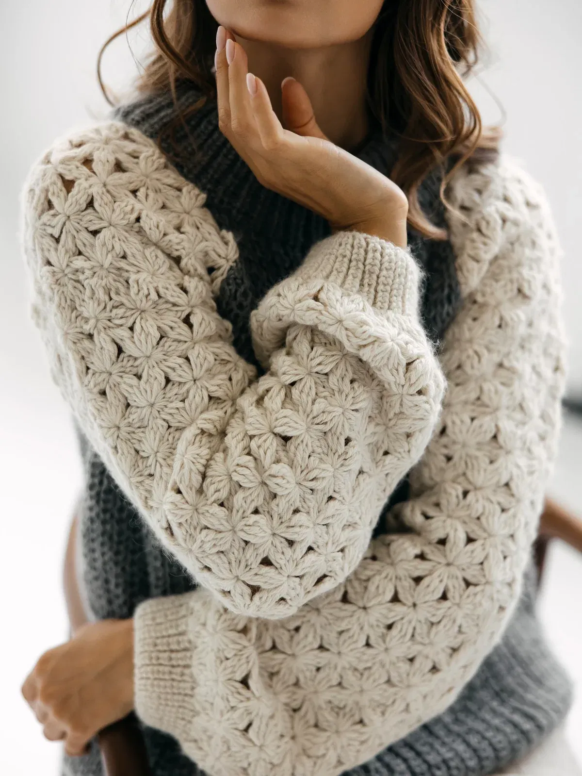 ita ito knitwear femme woman pul sweater quechua baby alpaga gris gray blanc 010