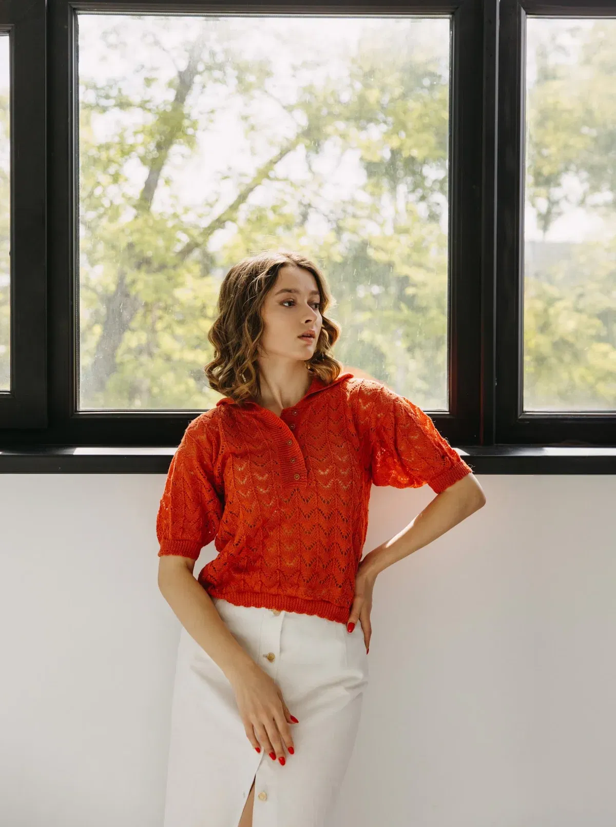 ita ito knitwear femme top ima coton organic pima orange 004