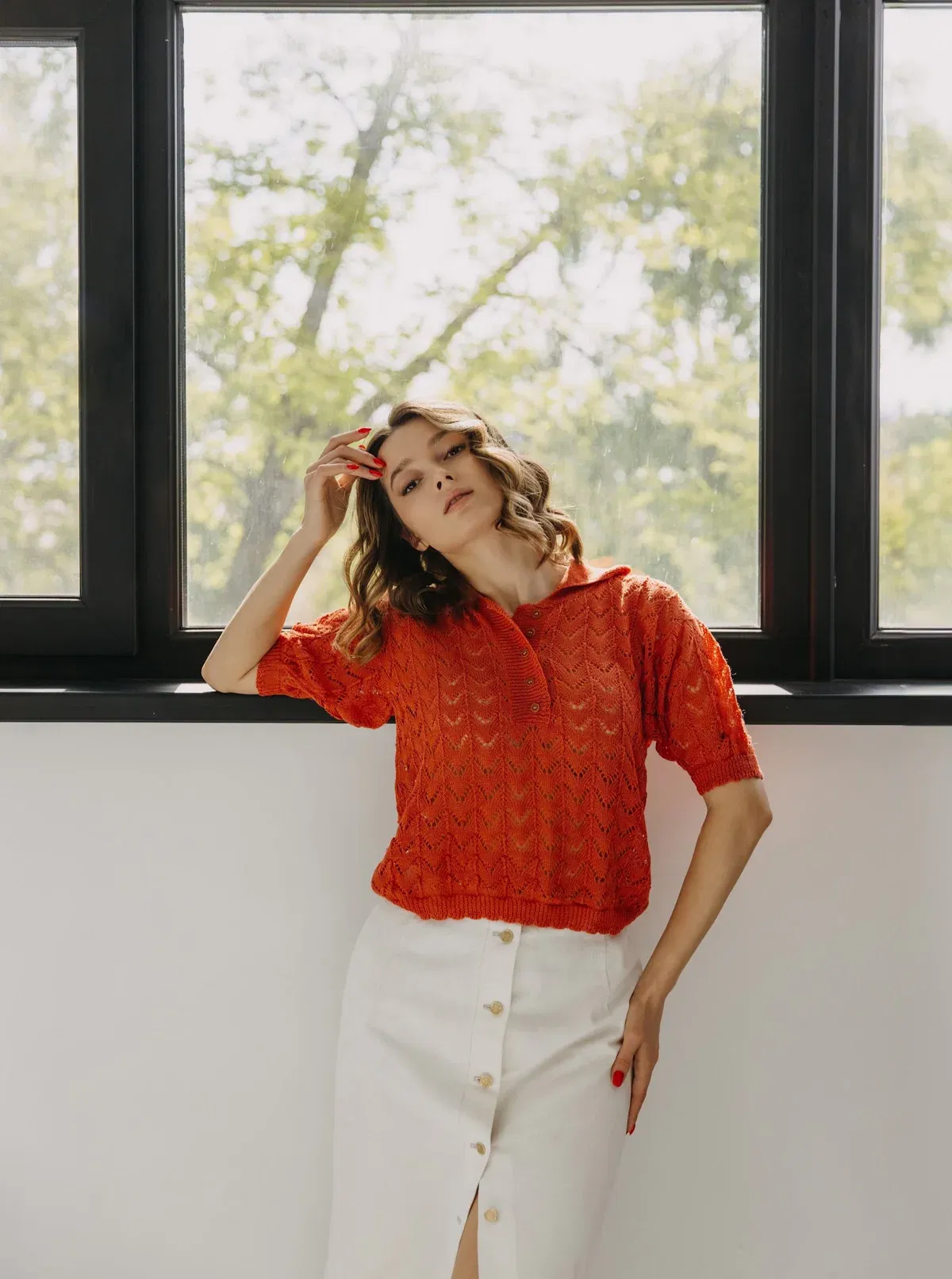 ita ito knitwear femme top ima coton organic pima orange 003