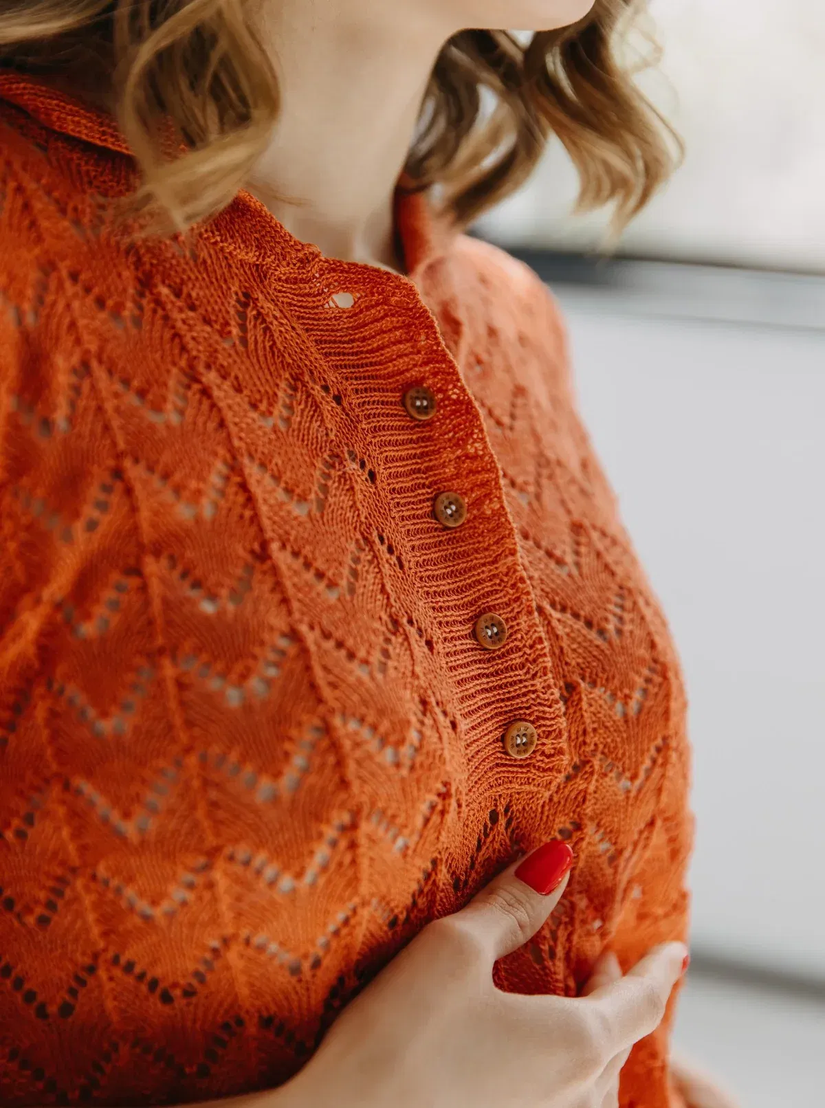ita ito knitwear femme top ima coton organic pima orange 001
