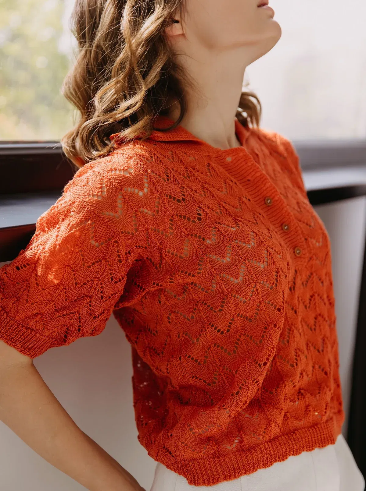 ita ito knitwear femme top ima coton organic pima orange 006