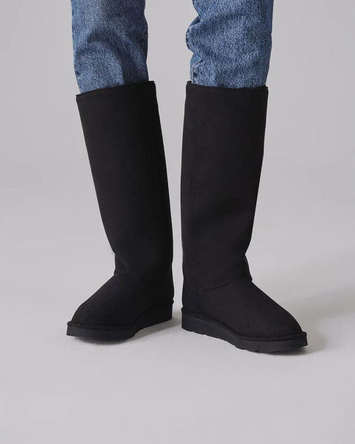 Black long vegan sustainable footwear