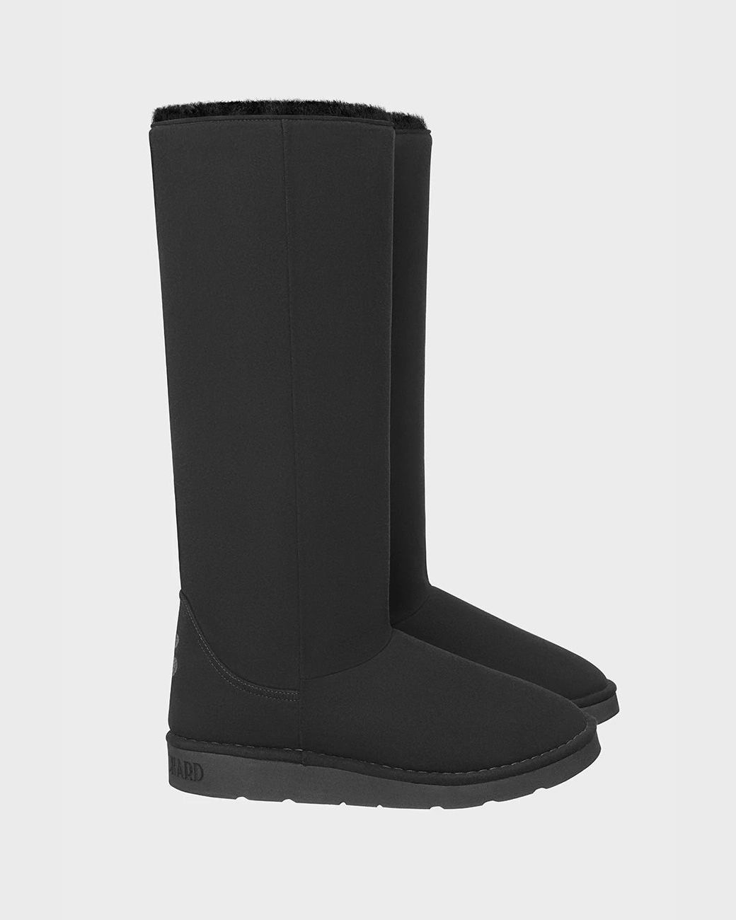 Black vegan knee-high boots with crystals – sustainable tall winter style
