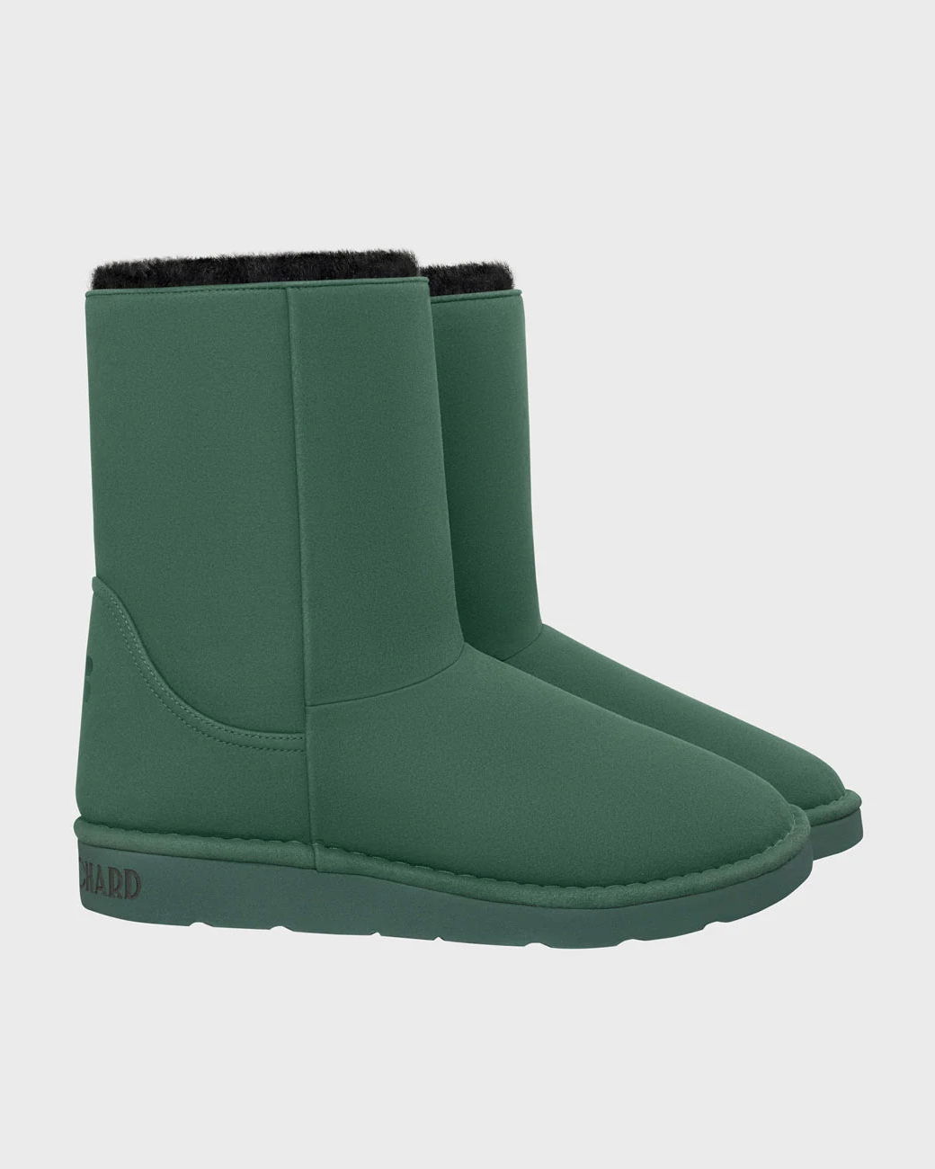 Vegan suede-look green boots