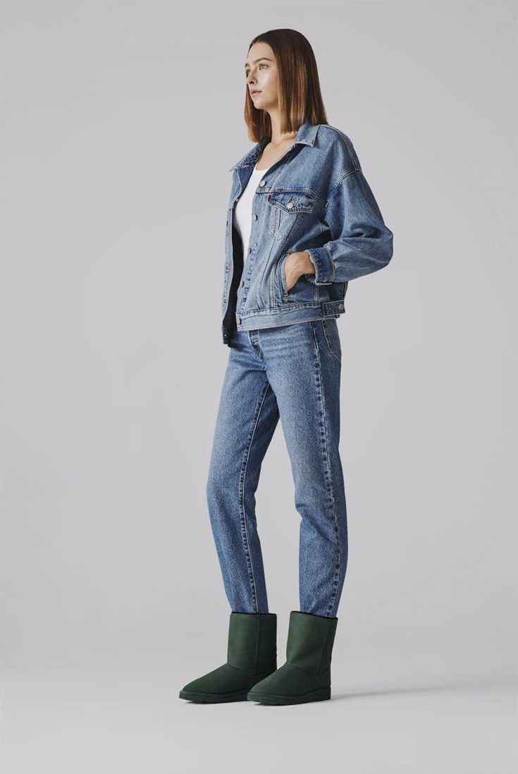 Classic Vegan Medium Green Boots 6 Green vegan cold-weather boots with faux fur