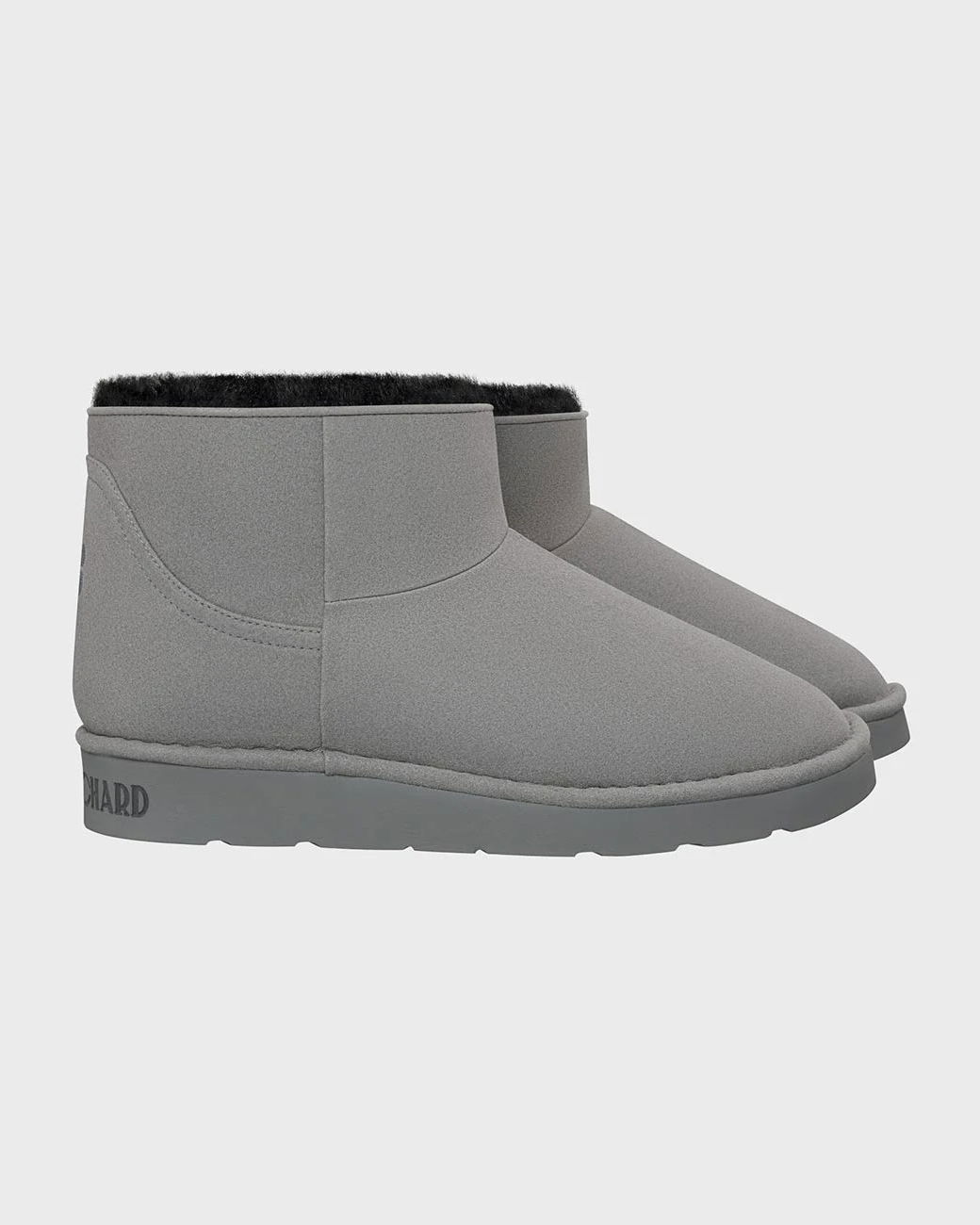 Cruelty-free light grey ankle boots for winter