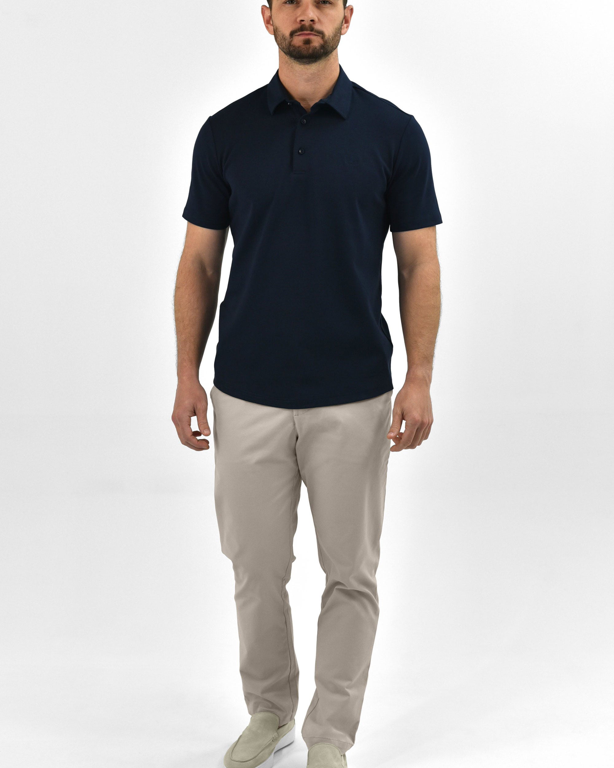 Vercate - Heren Polo Korte Mouw - Strijkvrij Poloshirt - Navy / Donkerblauw - Slim Fit - Excellent Katoen