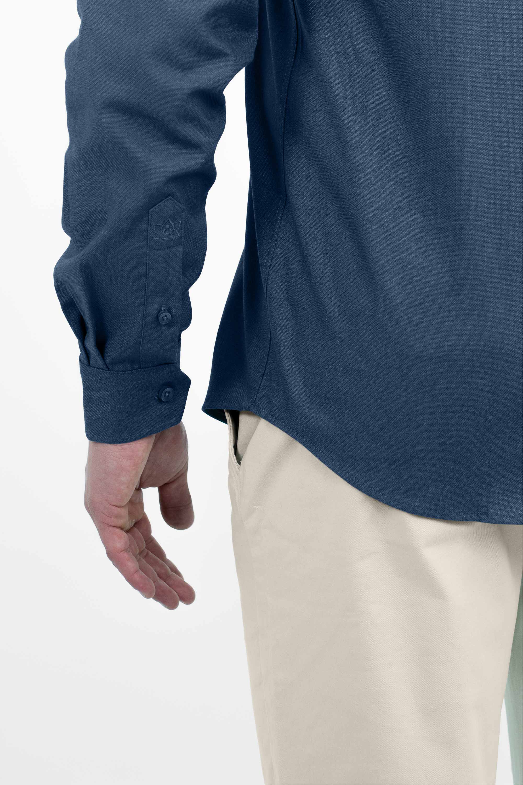 5_e915add8-0347-4332-b32d-ebea965ac65d Vercate - Strijkvrij Kreukvrij Overhemd - Blauw - Regular Fit - Bamboe Katoen - Lange Mouw - Heren