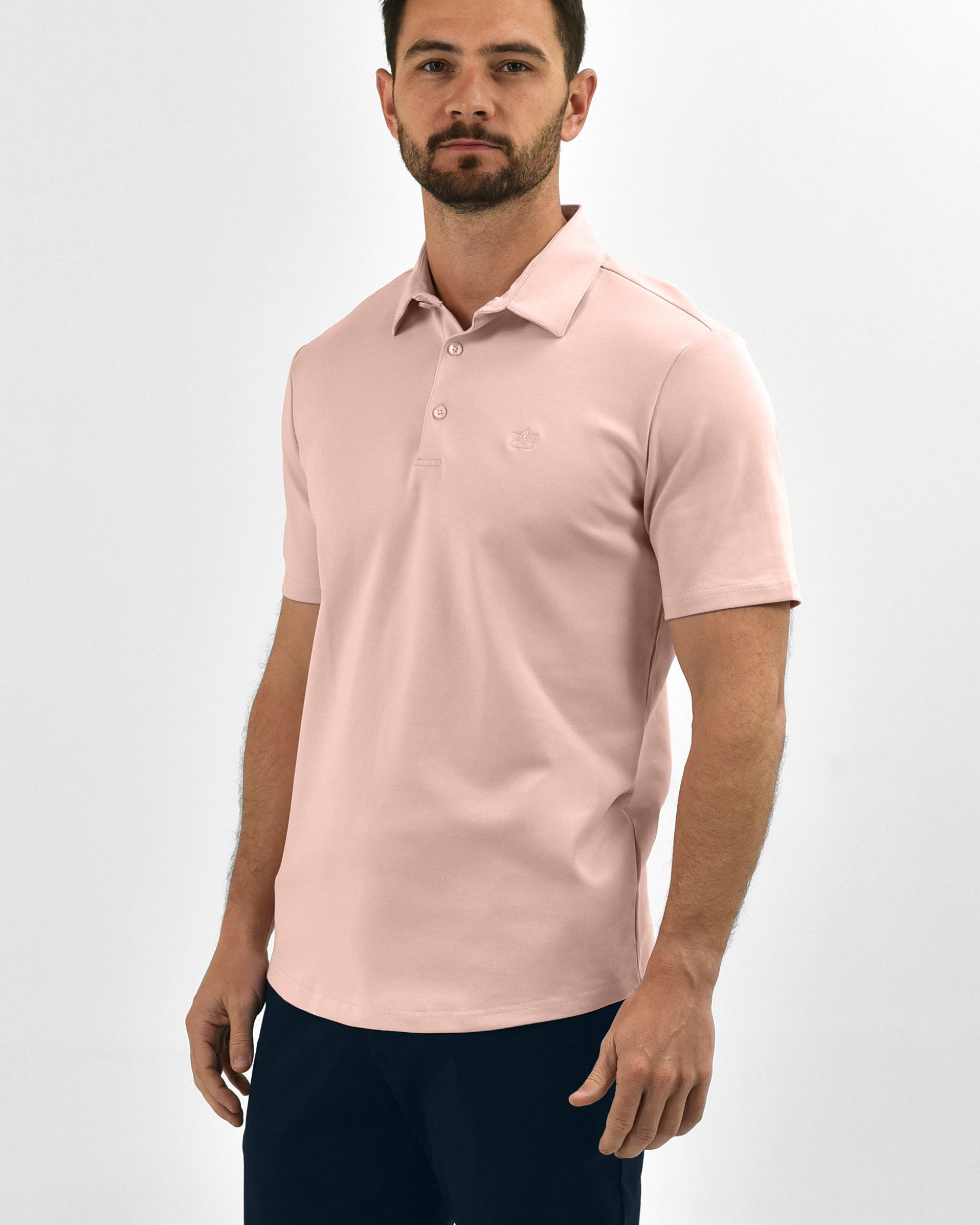 Vercate - Heren Polo Korte Mouw - Strijkvrij Poloshirt - Roze - Slim Fit - Excellent Katoen