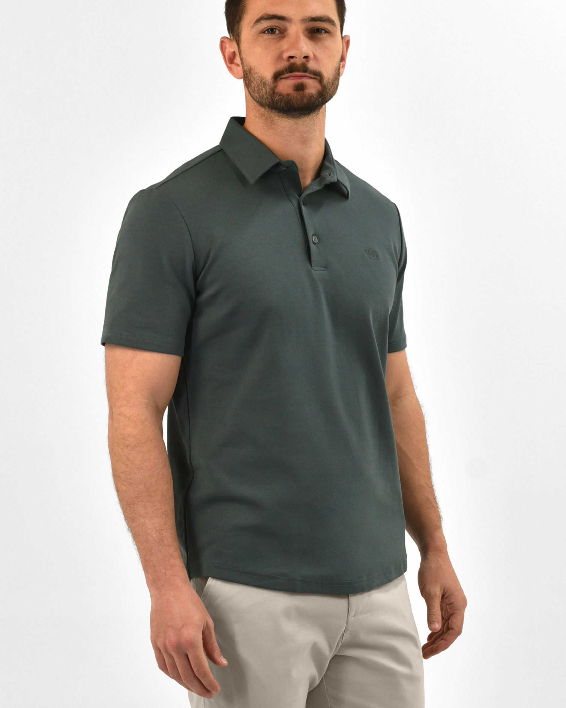 Vercate - Heren Polo Korte Mouw - Strijkvrij Poloshirt - Turquoise / Blauwgroen - Slim Fit - Excellent Katoen