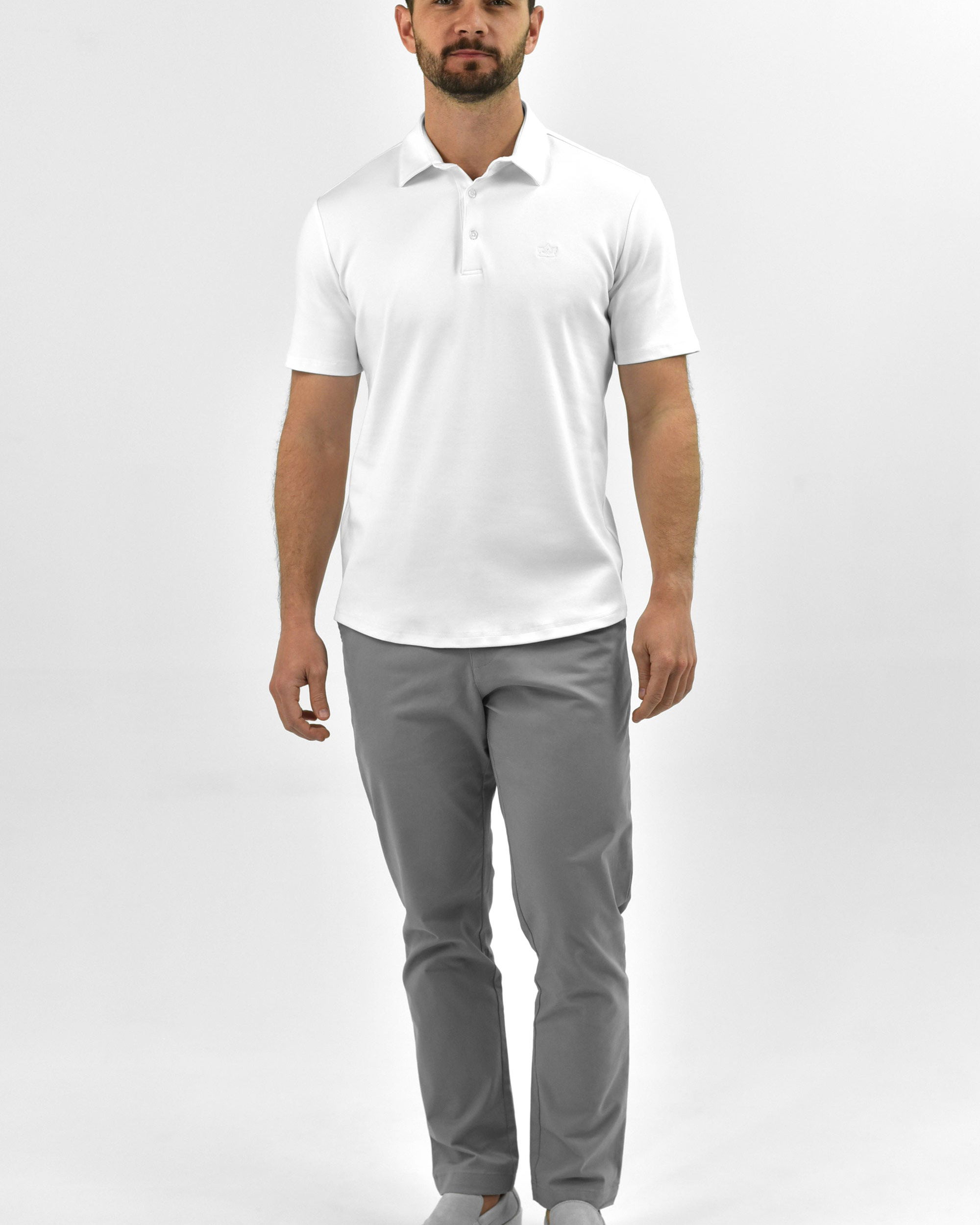 Vercate - Heren Polo Korte Mouw - Strijkvrij Poloshirt - Wit - Slim Fit - Excellent Katoen