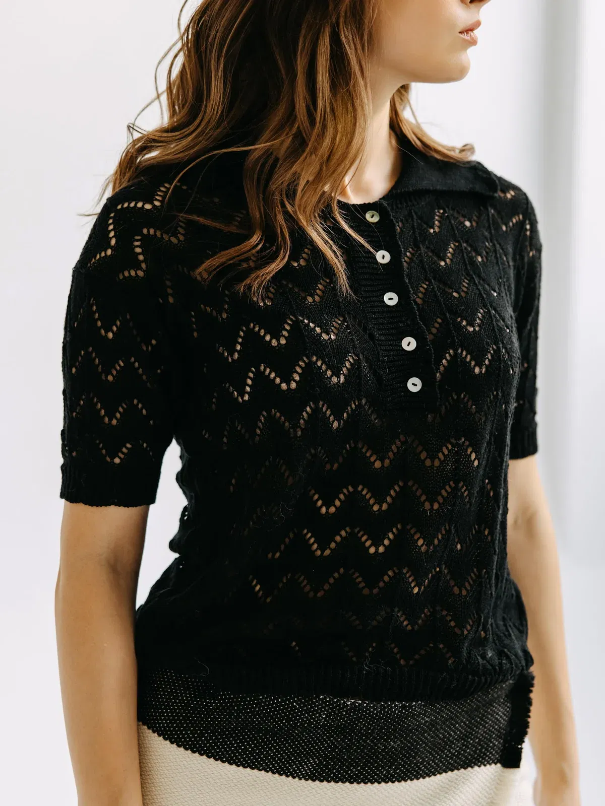 ita ito knitwear femme woman top ima cotton pima noir black 0625 014