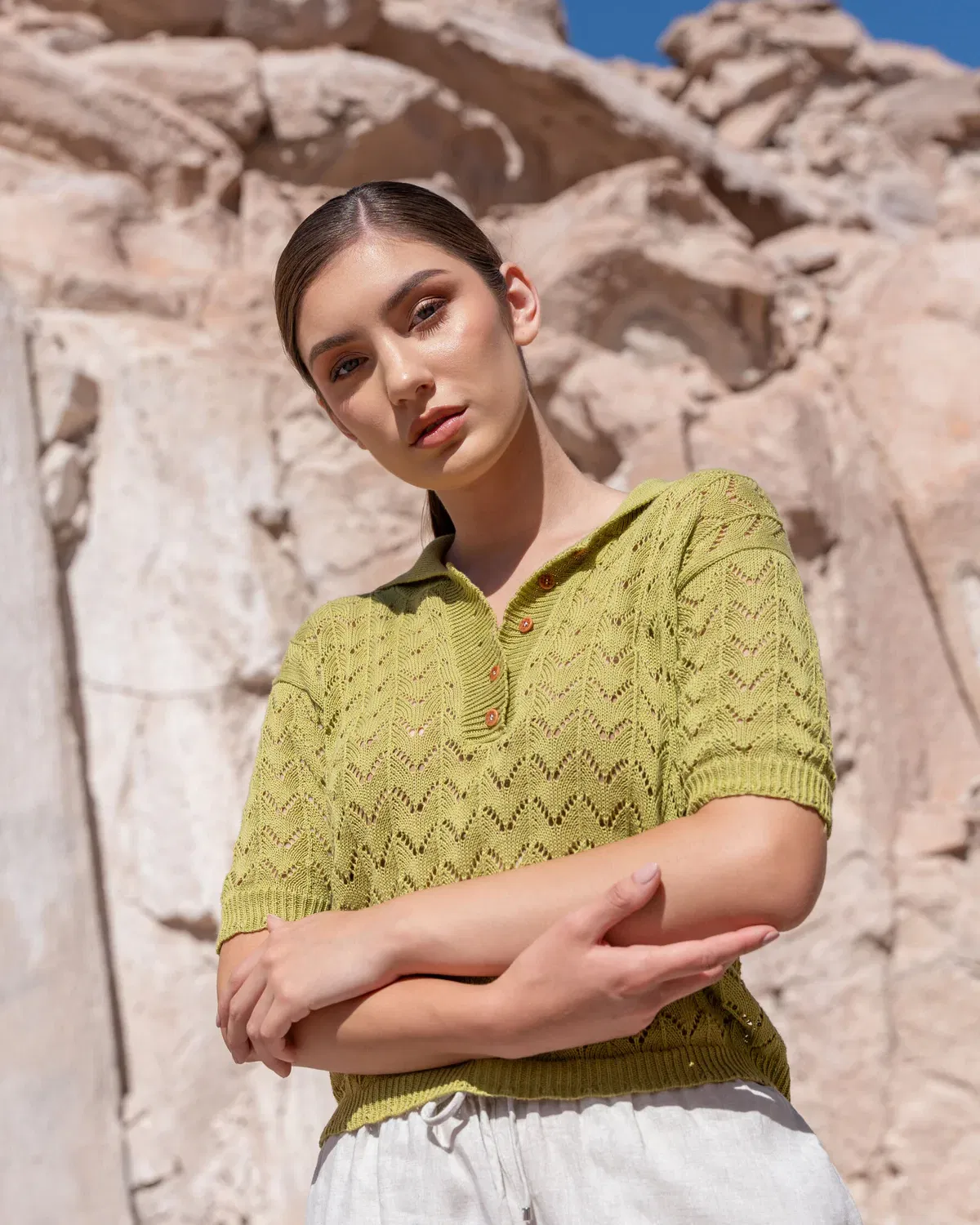top ima in bably alpaca green