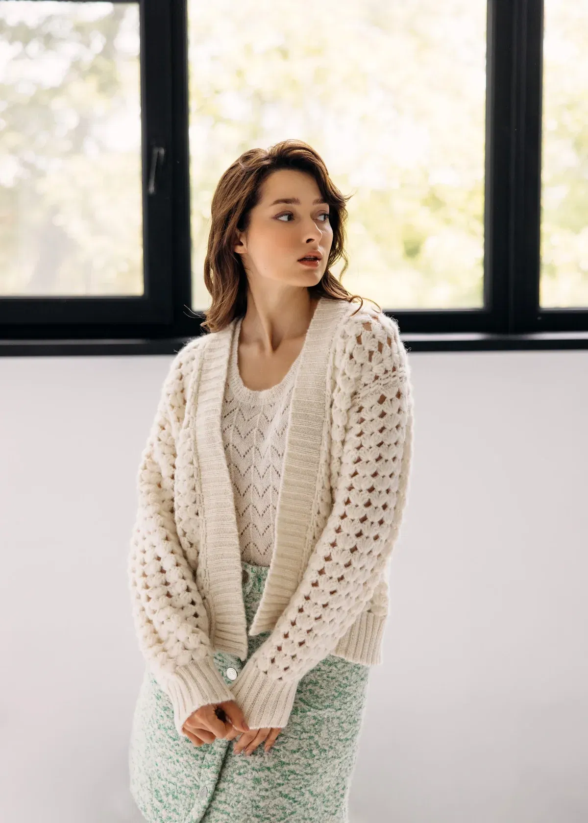 ita ito knitwear femme woman cardigan abanico cotton pima blanc 2