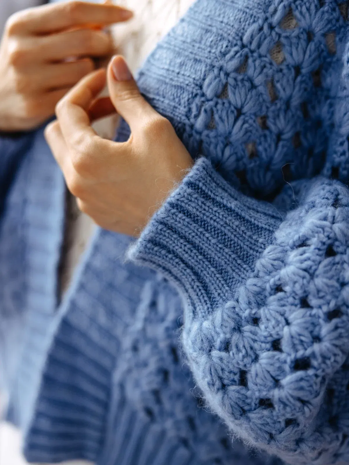 ita ito knitwear femme woman cardigan abanico baby alpaga alpaca bleu blue 0625 013
