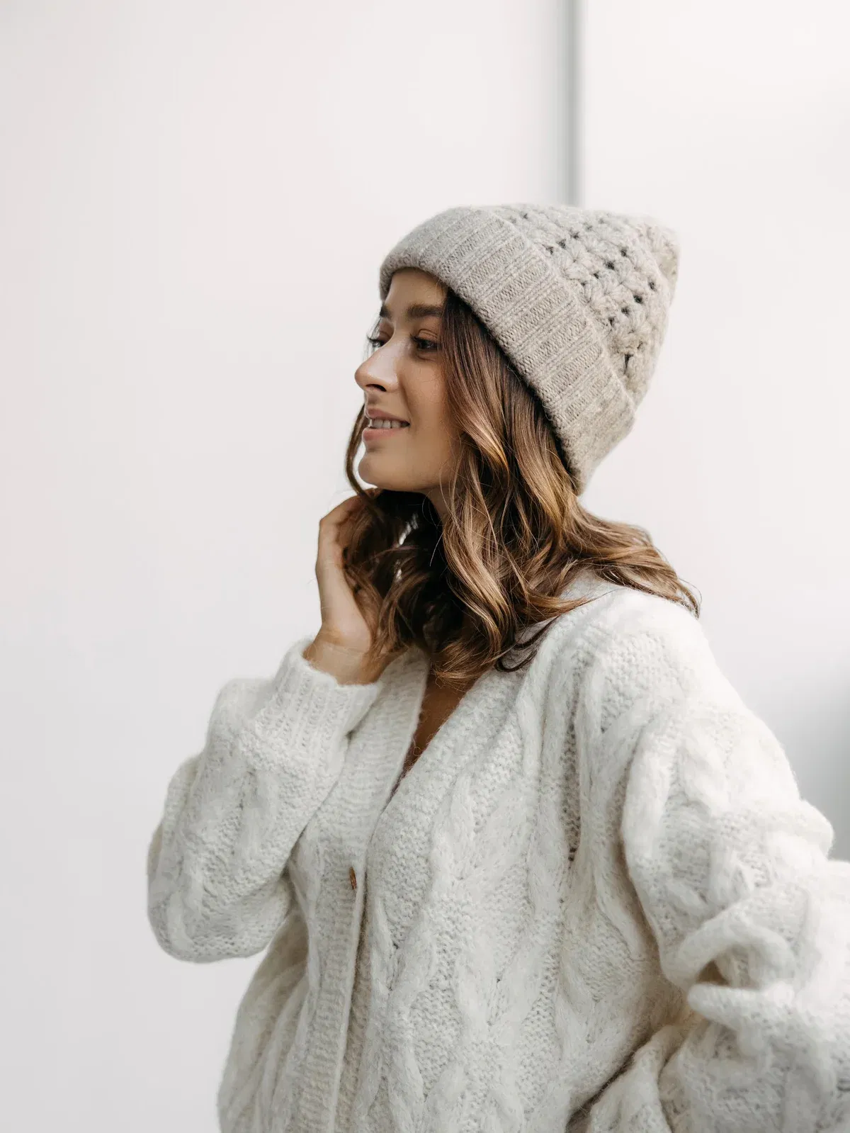 ita ito knitwear femme woman bonet cap abanico baby alpaga beige 009