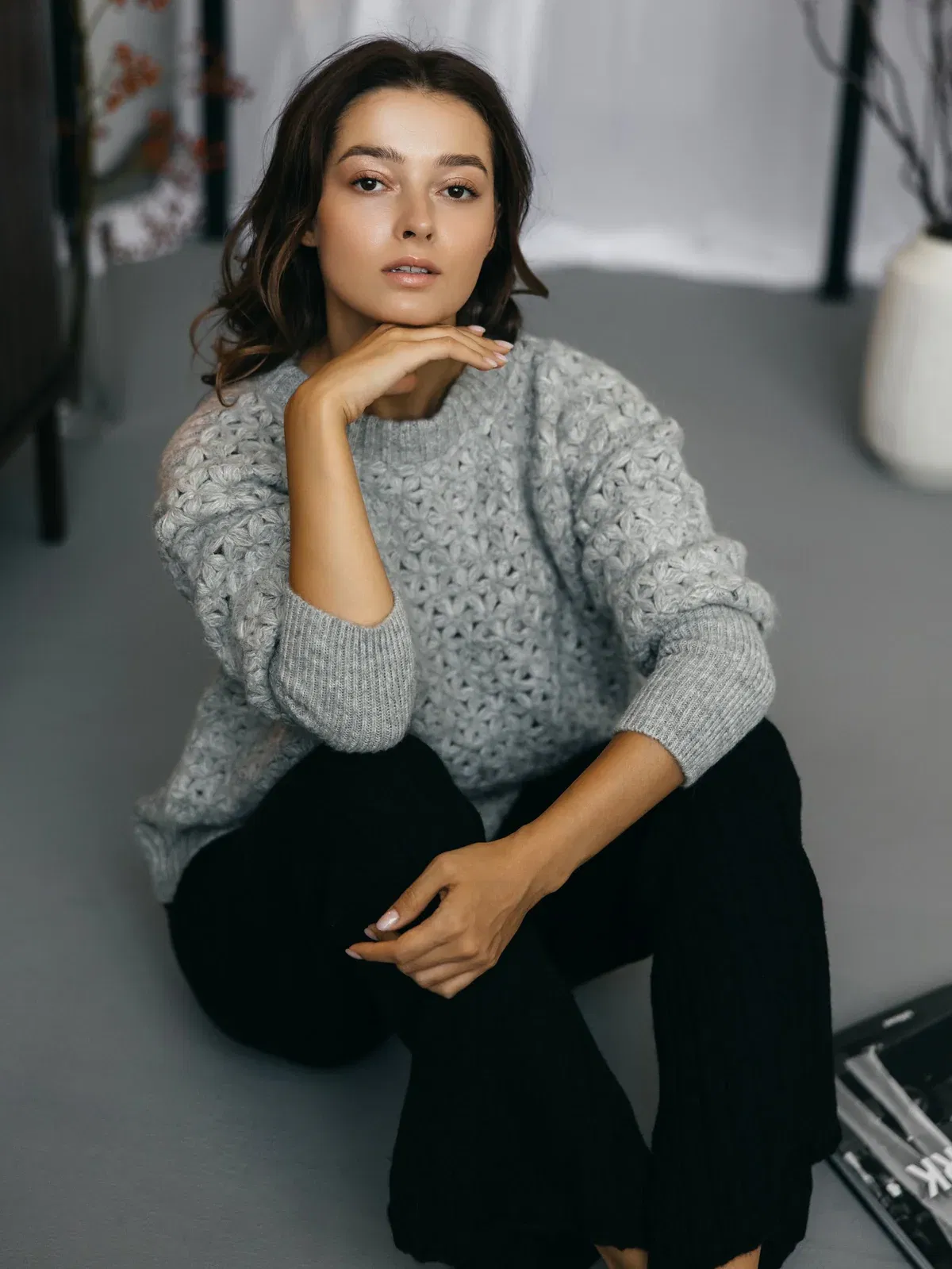 ita ito knitwear femme woman pull sweater jasmin baby alpaga gris gray 017