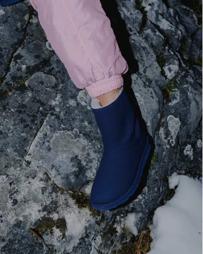 Cruelty-free blue ugg-like boots – winter ready