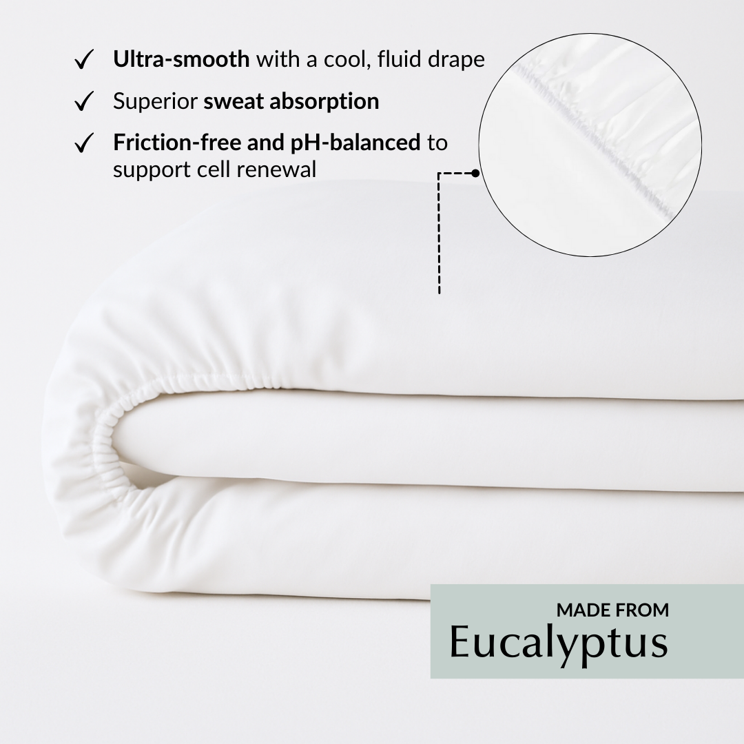 Cool & Comfy Silk Fitted Sheet (Eucalyptus) 2 Cool & Comfy Silk Fitted Sheet (Eucalyptus)