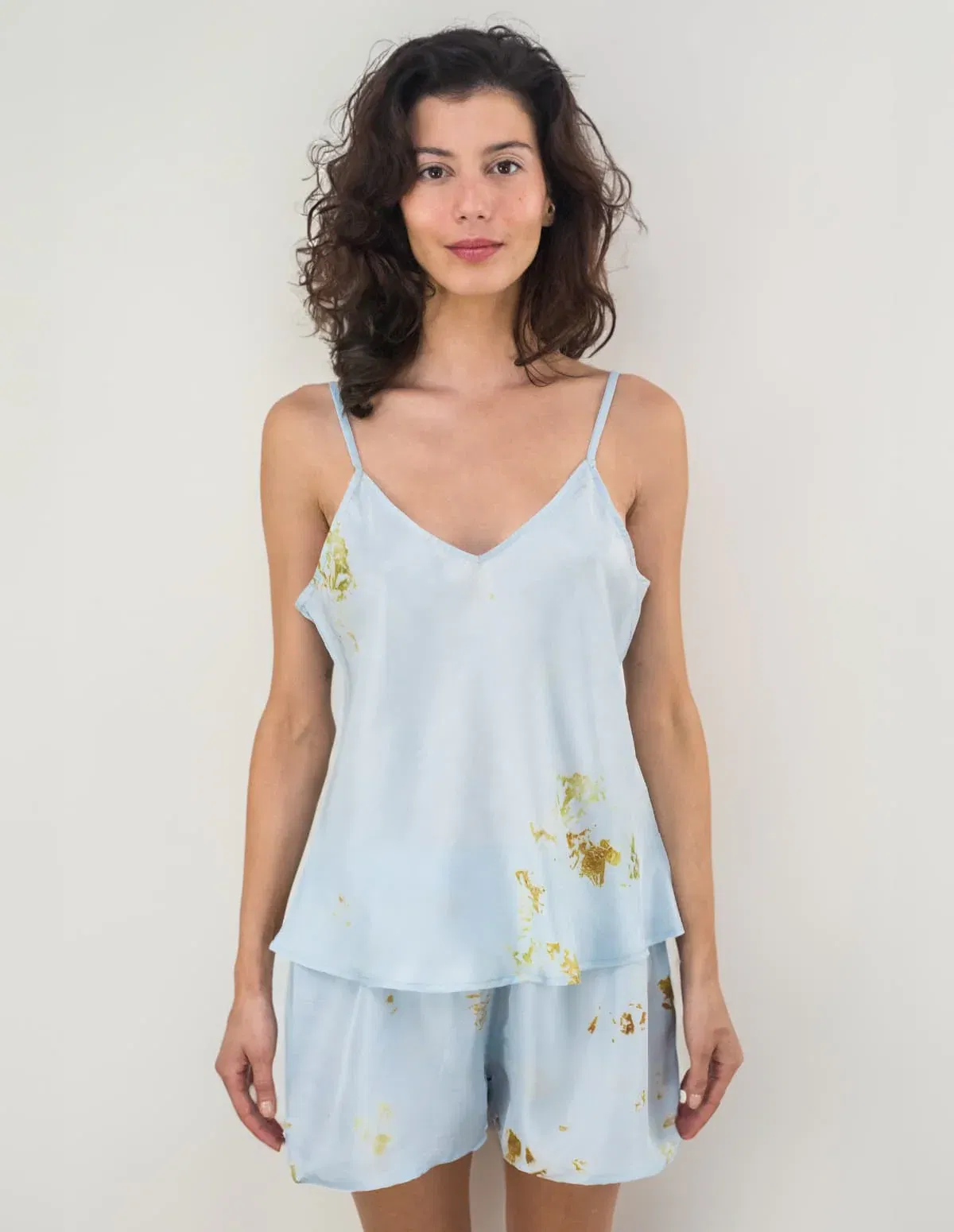 Jodhpur Organic Silk Spaghetti Top & Shorts 1 Jodhpur Organic Silk Spaghetti Top & Shorts