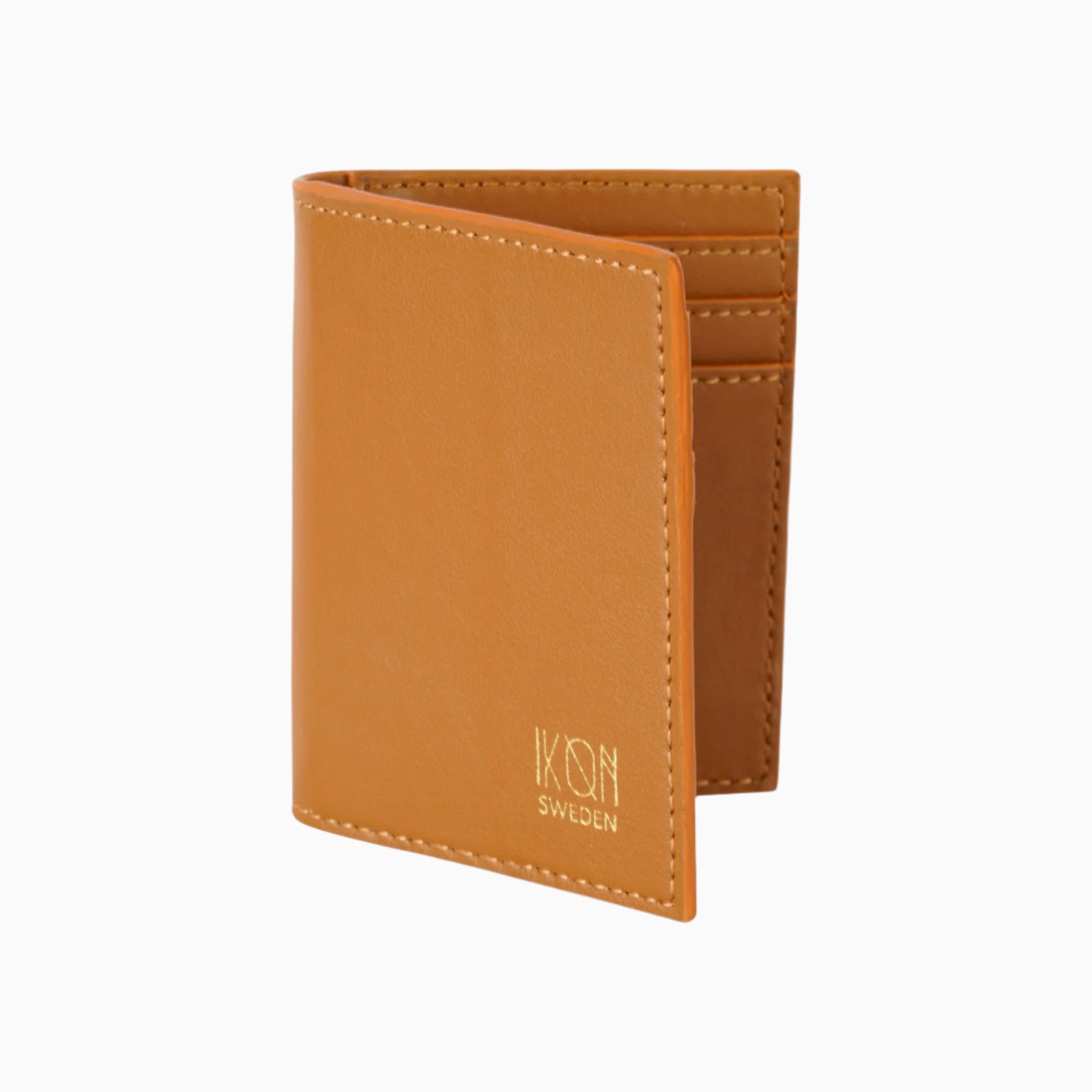 Compact Card Wallet - Cognac 1 Vegan cactus Leather wallet