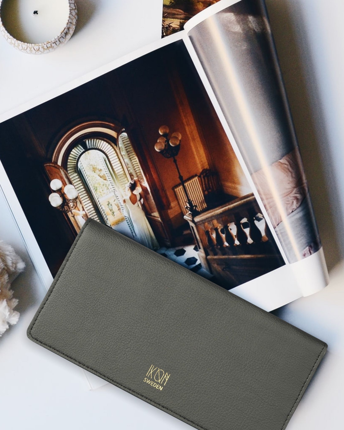 Black cactus leather wallet