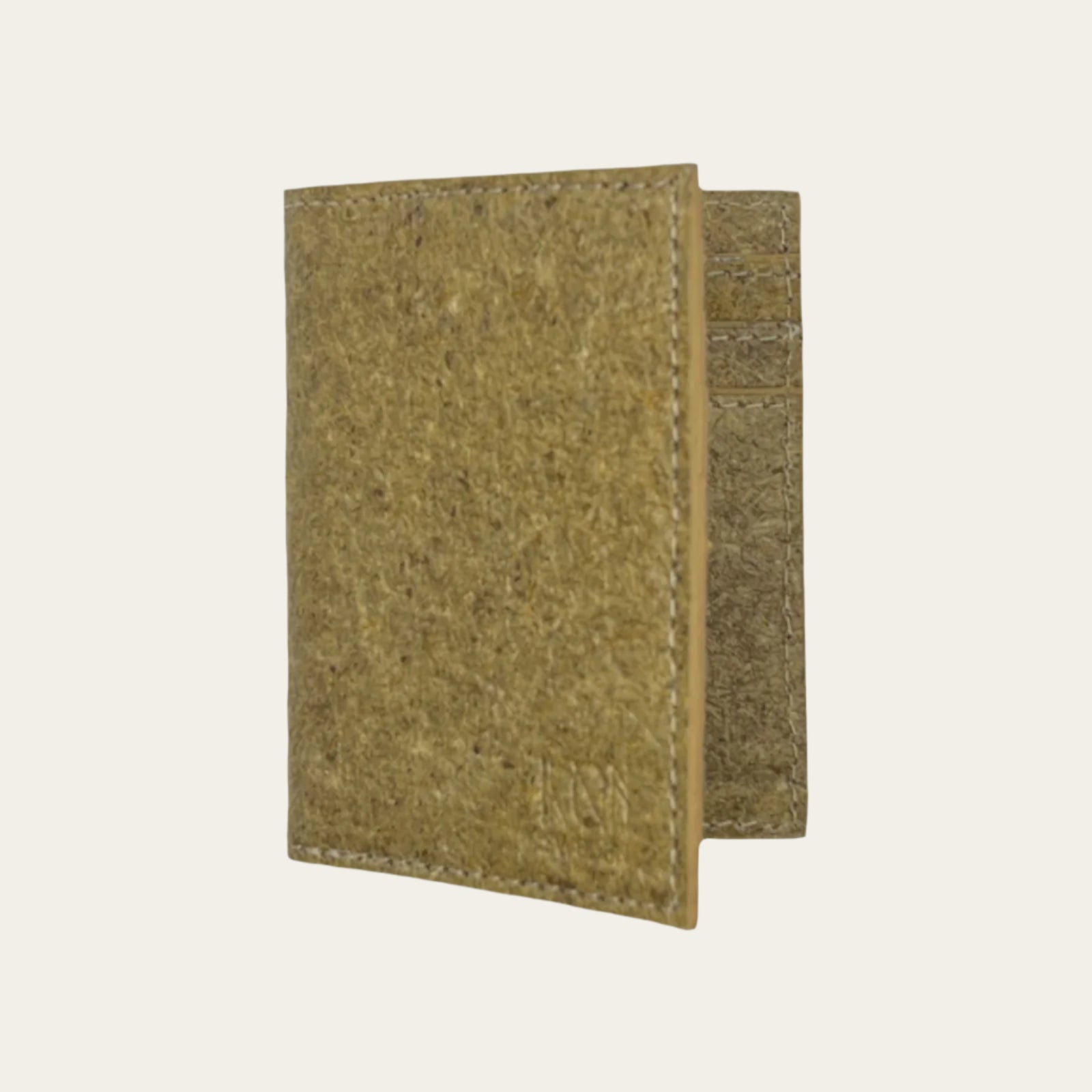 Coconut Leather BiFold Card Wallet - Beige 1 Natural Vegan Card Wallet