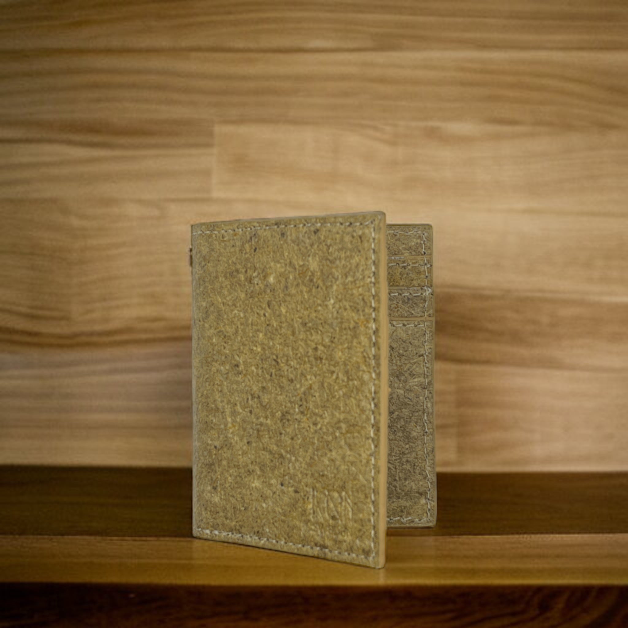 Coconut Leather BiFold Card Wallet - Beige 2 Natural Vegan Card Wallet