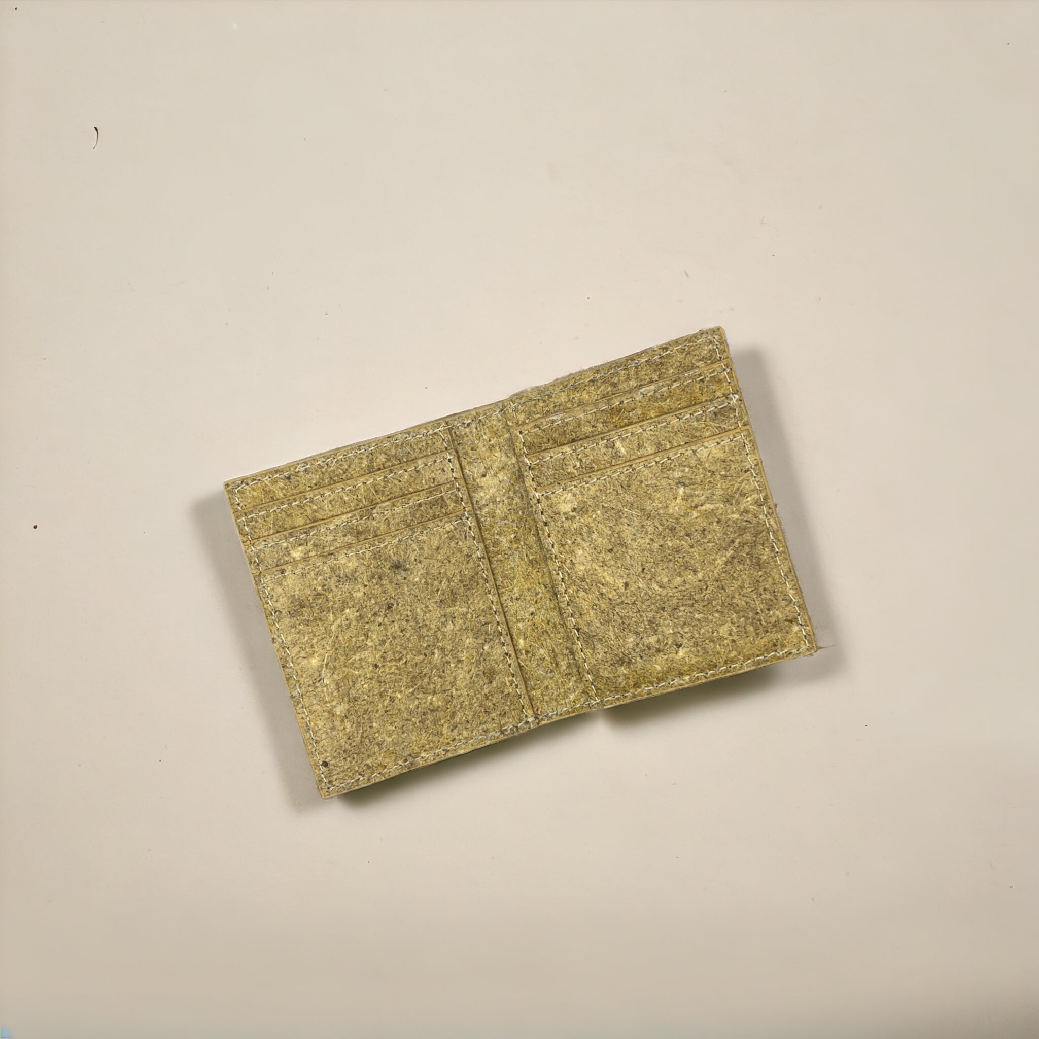 Coconut Leather BiFold Card Wallet - Beige 3 Natural Vegan Card Wallet