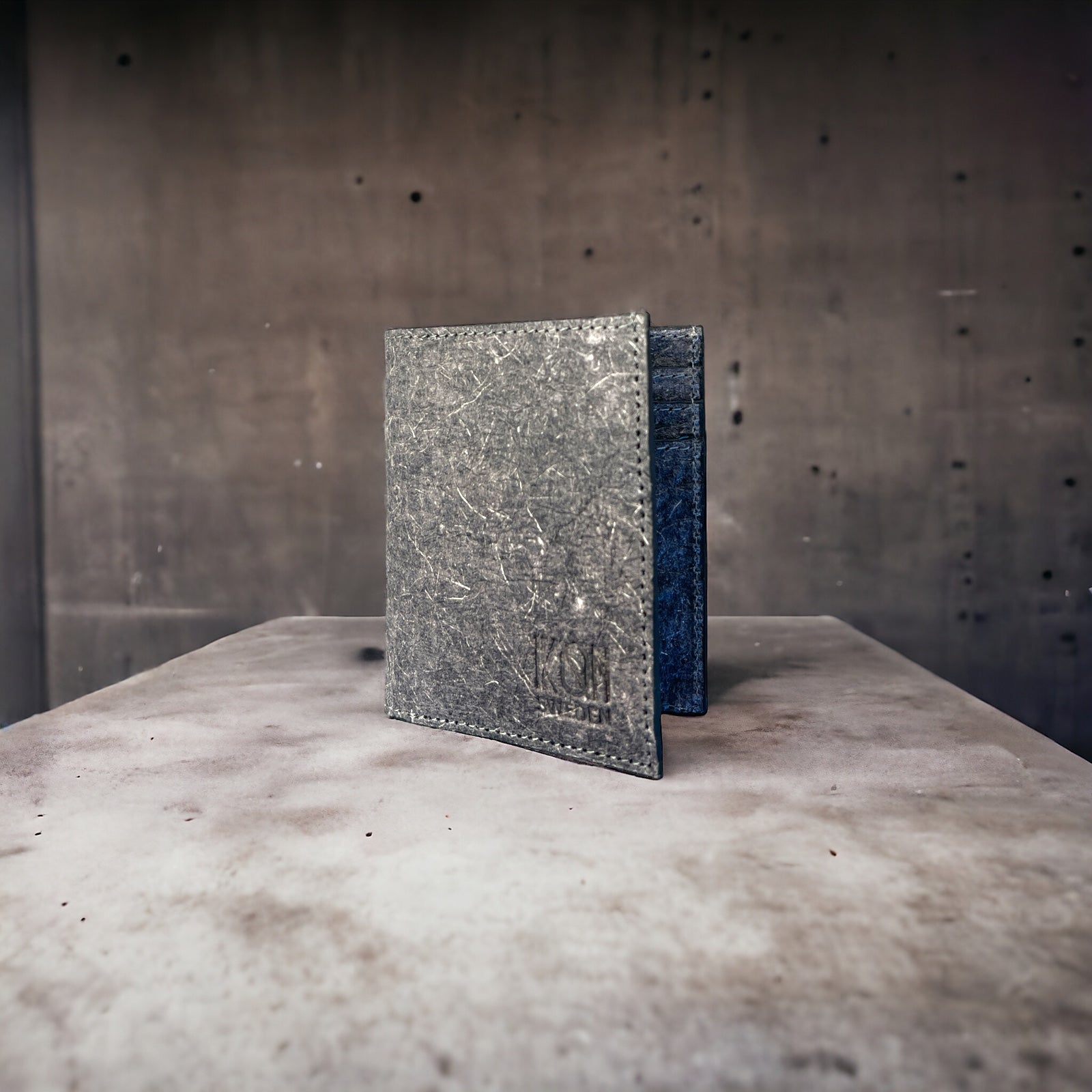 Coconut Leather Classic Cash Wallet - Dark Grey 2 Dark Gray vegan Leather Wallet