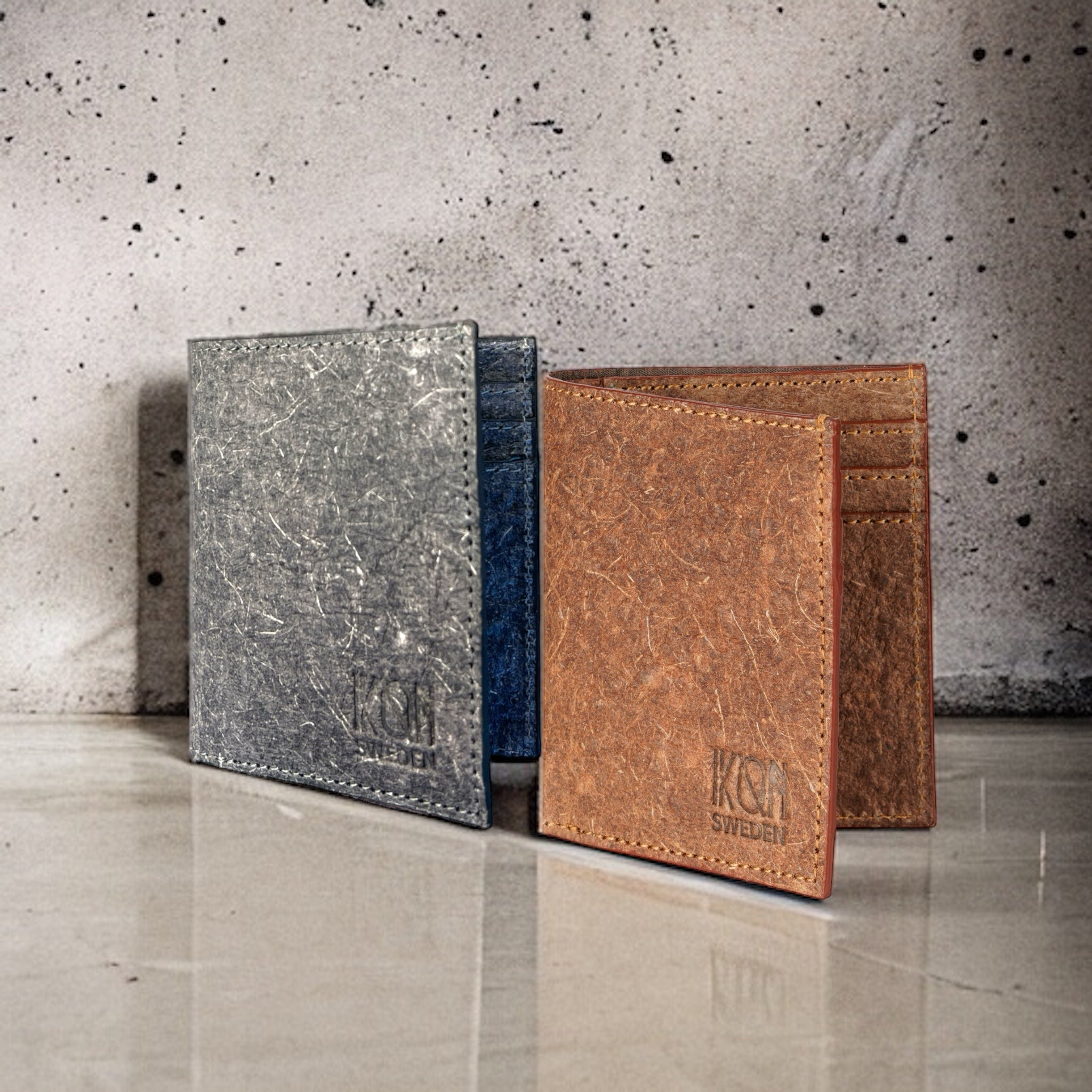 Coconut Leather Classic Cash Wallet - Dark Grey 4 Dark Gray vegan Leather Wallet