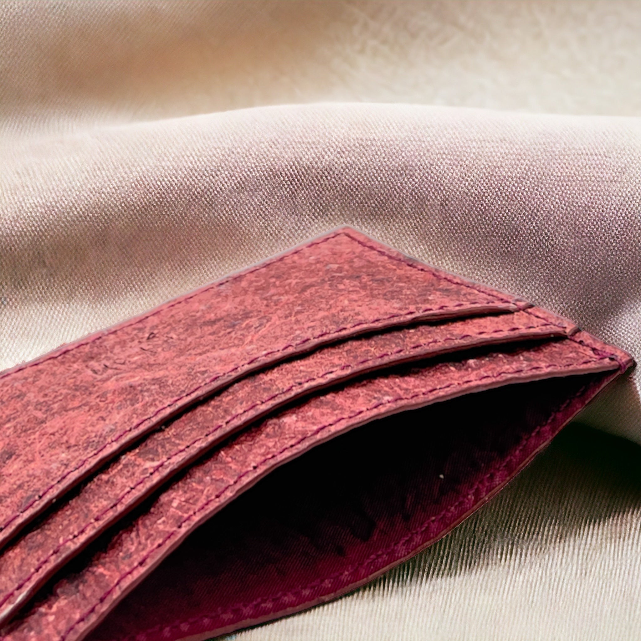 Kochi| Coconut Leather Card Holder - Wine Red 4 Wine Red vegan Card holder