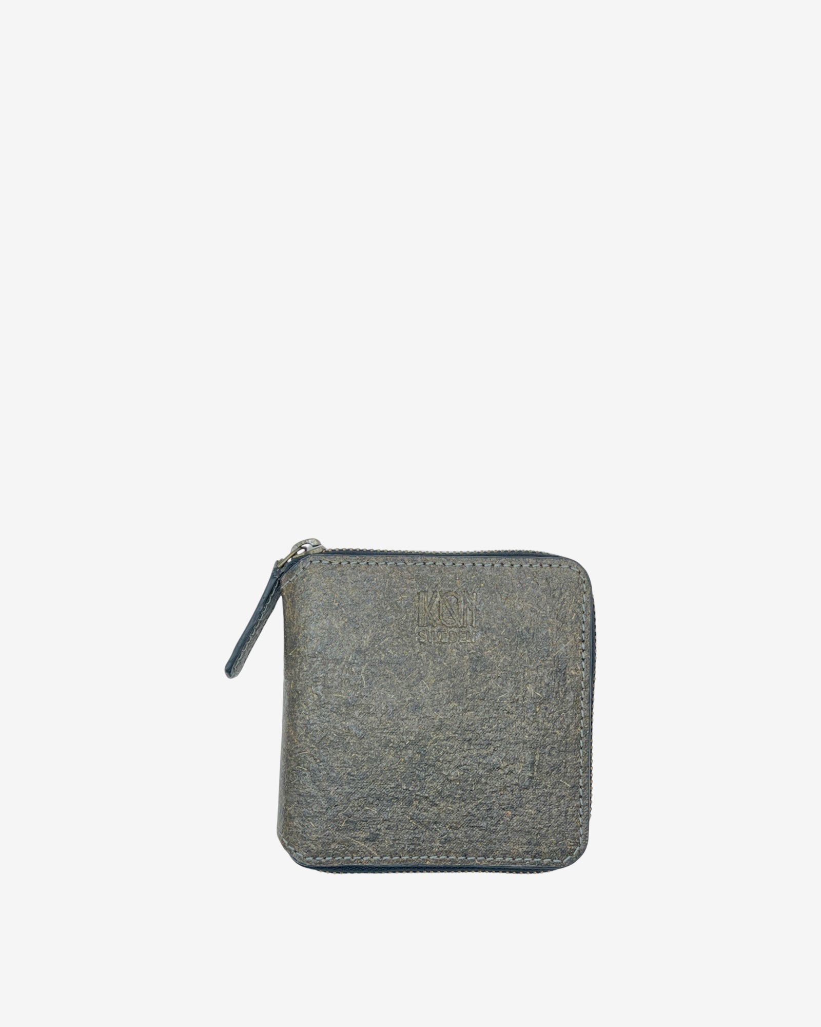 Ash Gray leather wallet with a zipper 