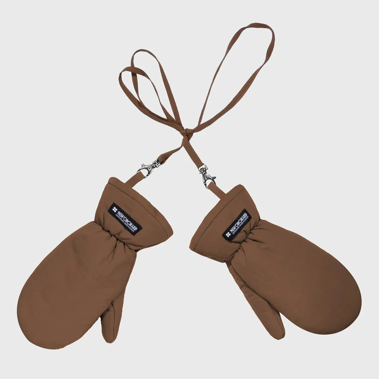 Winter Vegan Gloves Brown 1 Brown vegan winter gloves made from recycled materials with adjustable strap connectors. - The New Orchard - Warm Brown
