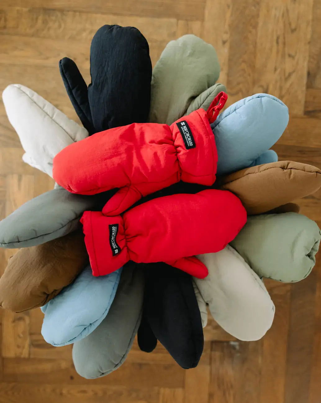 Winter Vegan Gloves Blue 4 Light blue recycled vegan mittens sustainable winter gloves