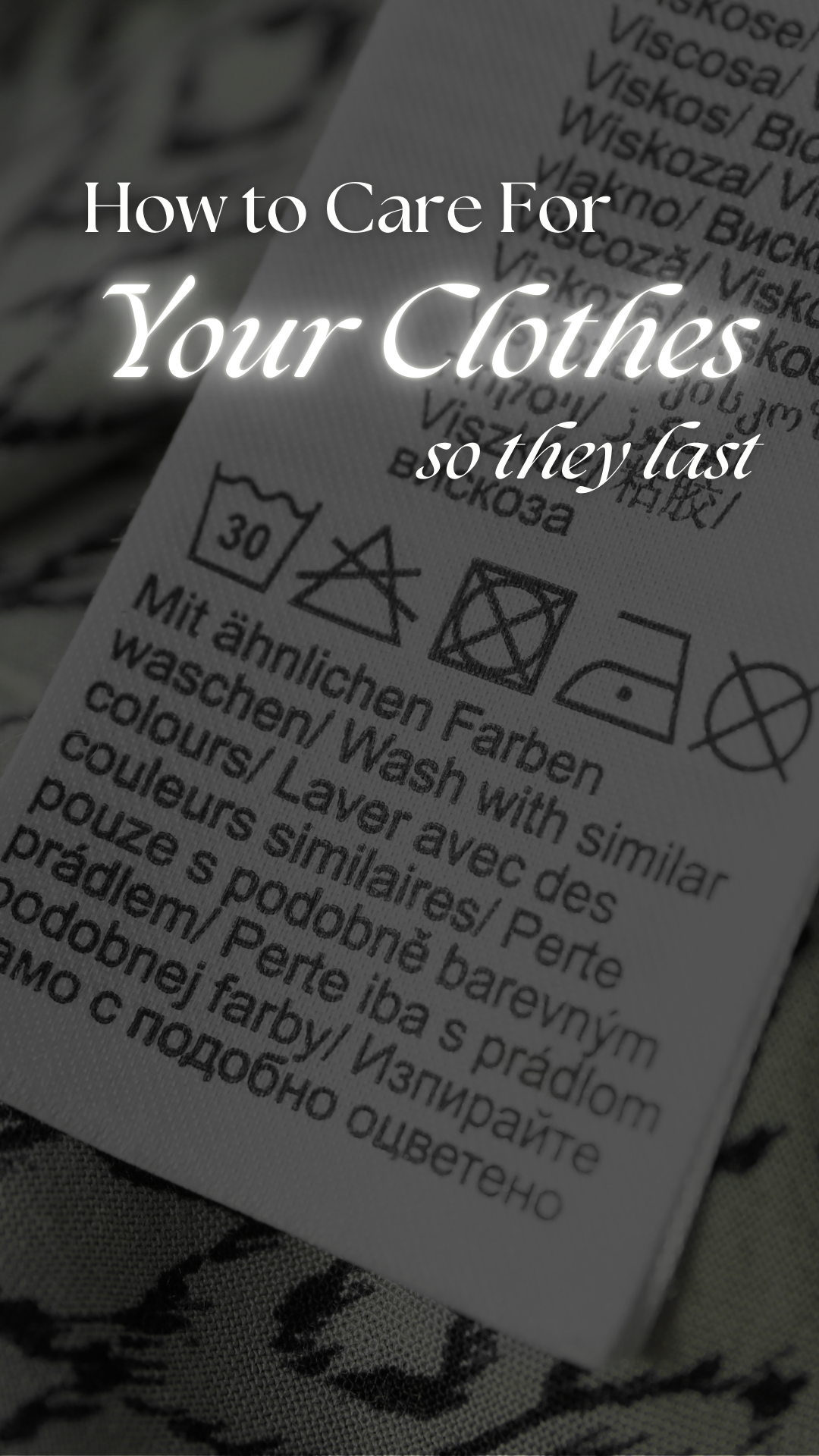 how to care for your clothes
