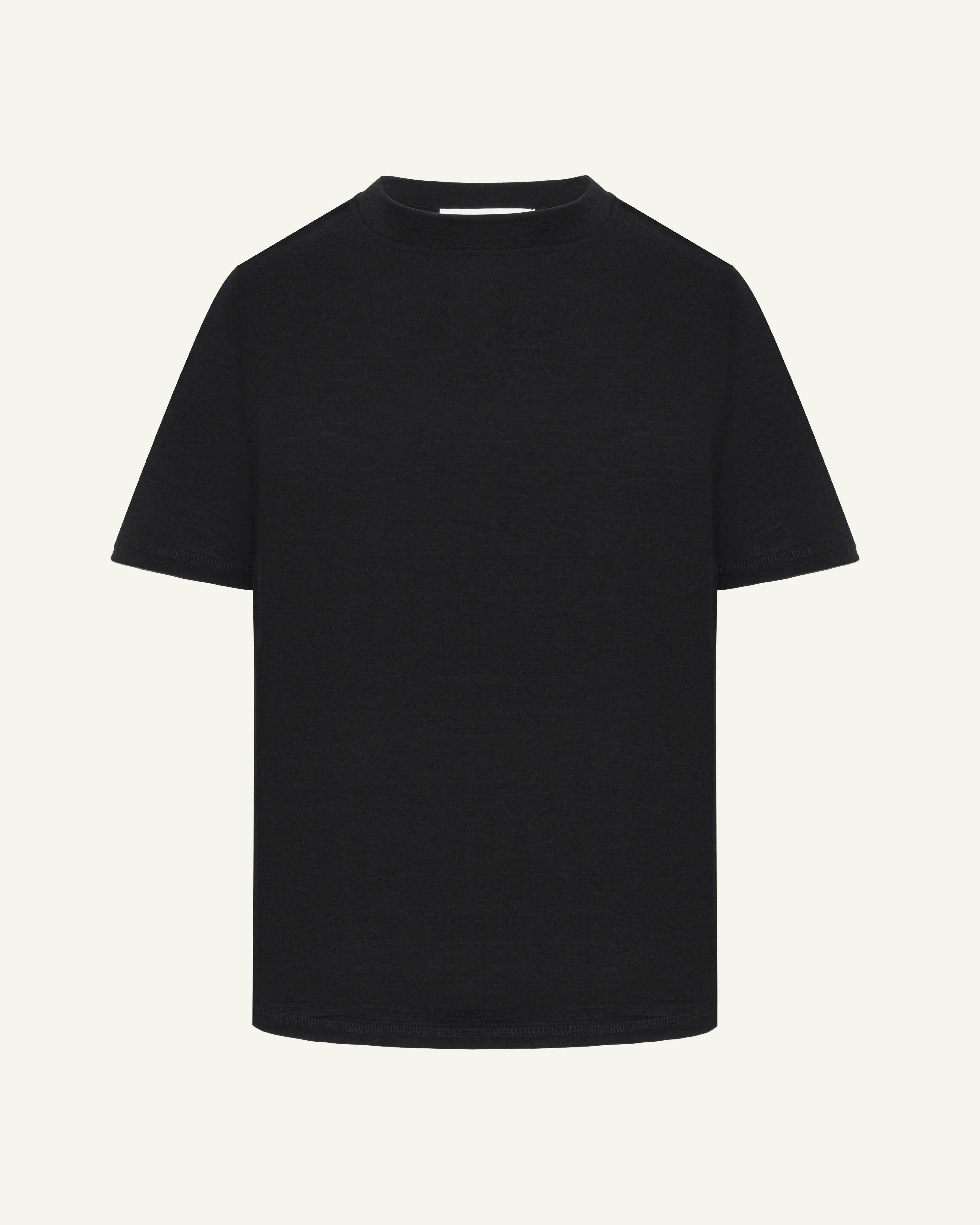 Men's Merino Wool Sports T-shirt - Black - Zubek.Co