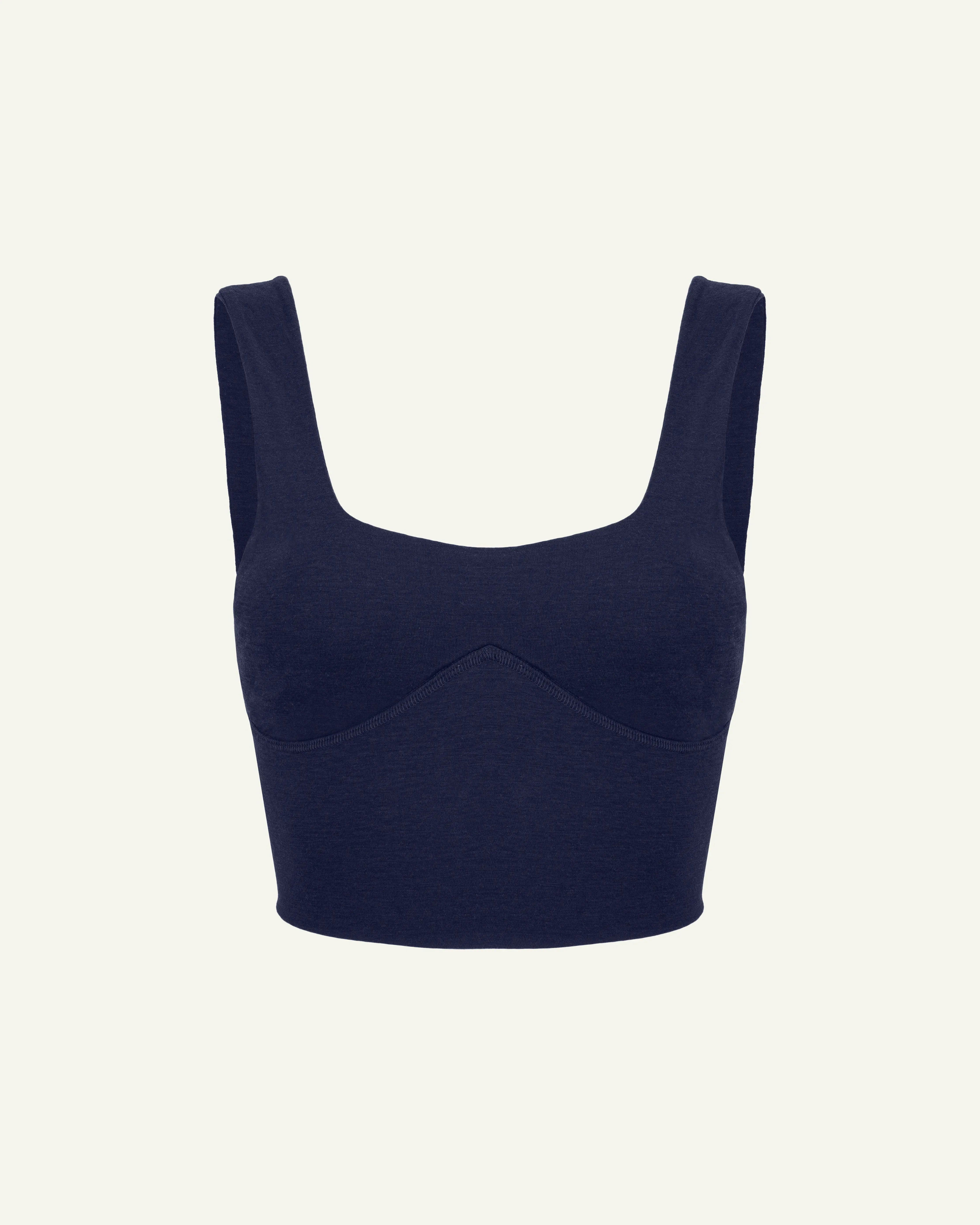 Merino Wool Sports Bra - Dark Blue - Zubek.Co