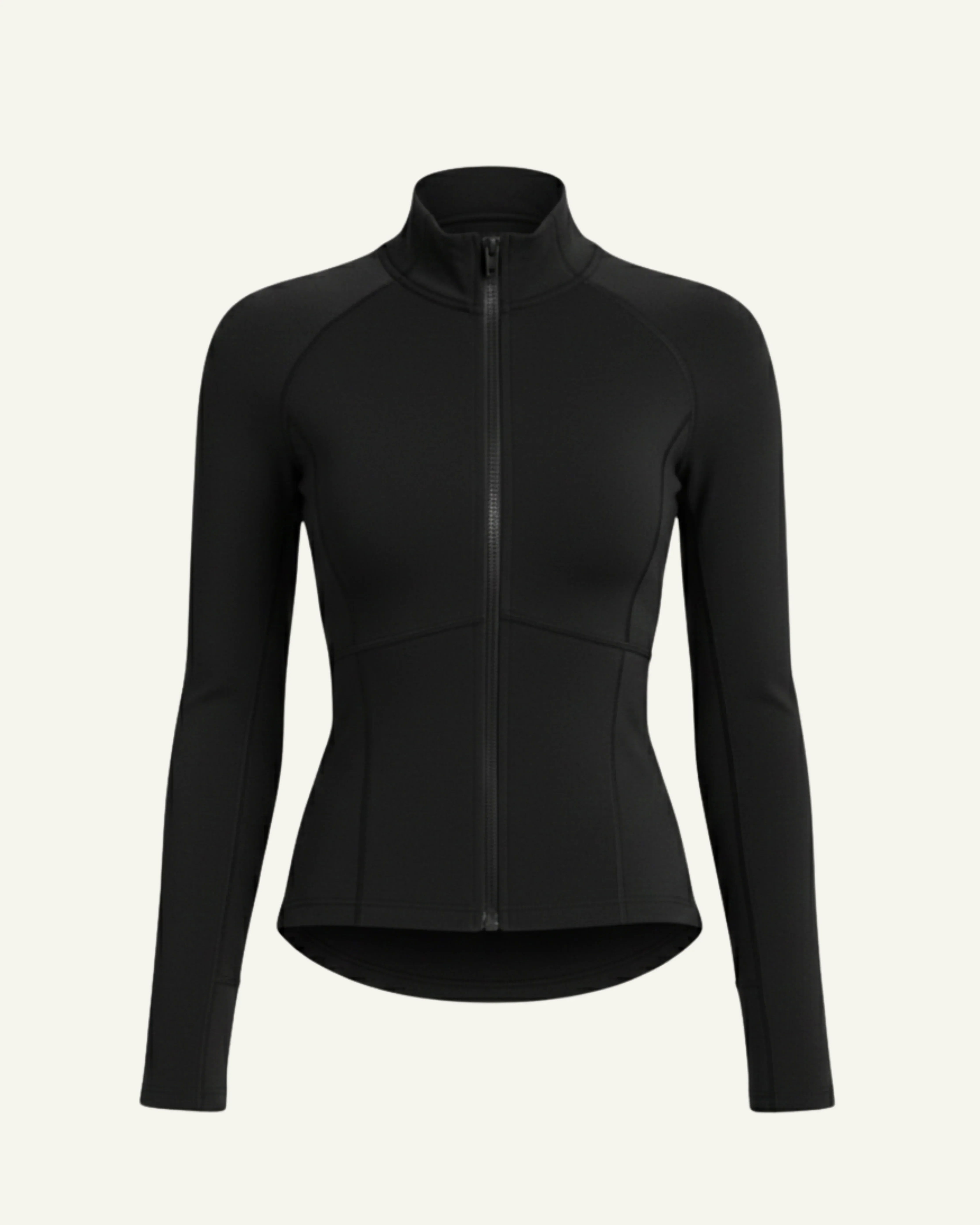 Merino Wool Zip Longsleeve - Black - Zubek.Co