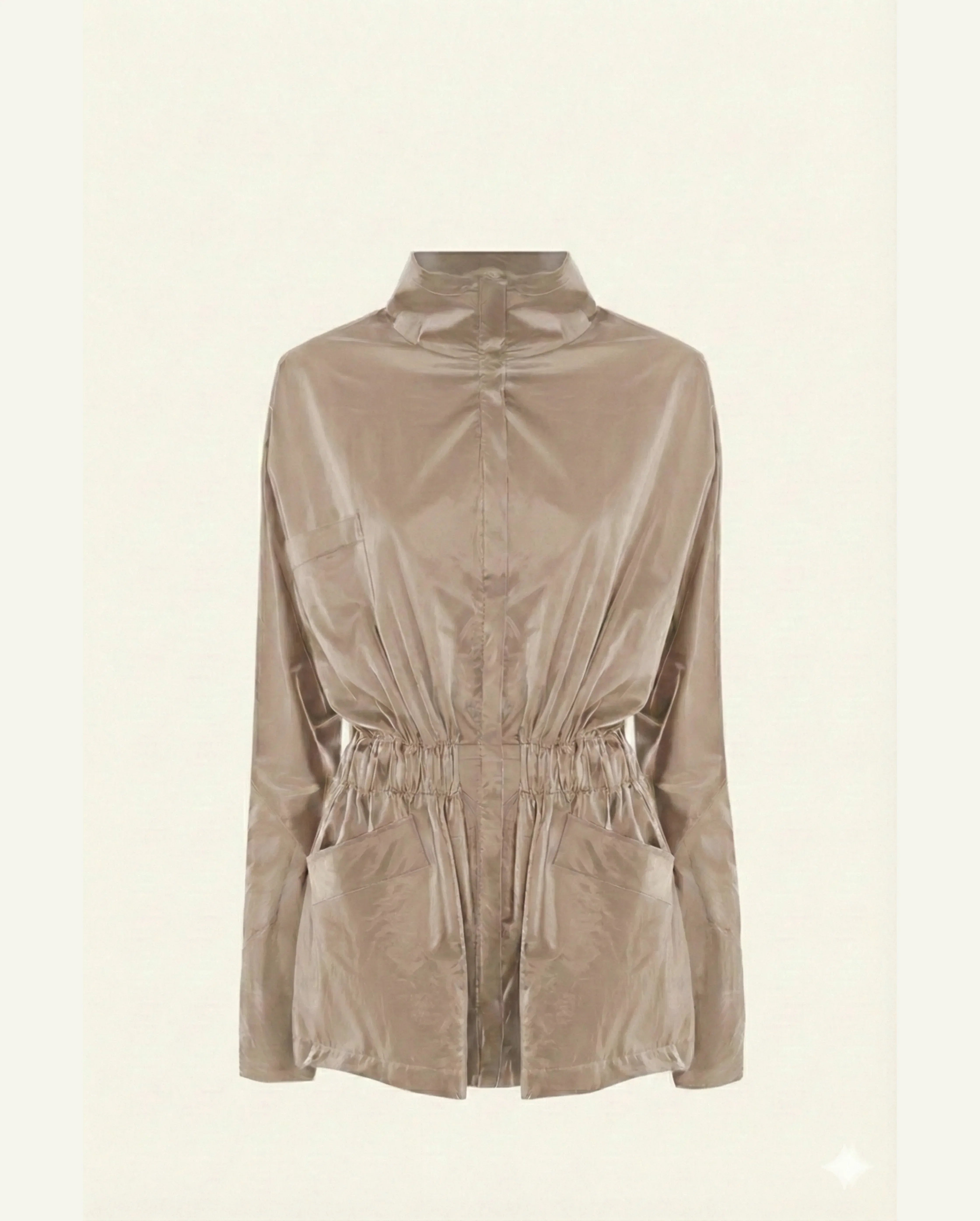 Single-Panel Cotton Windbreaker with Lyocell/Wool Lining - Beige 1 Single-Panel Cotton Windbreaker with Lyocell/Wool Lining - Beige - Zubek.Co