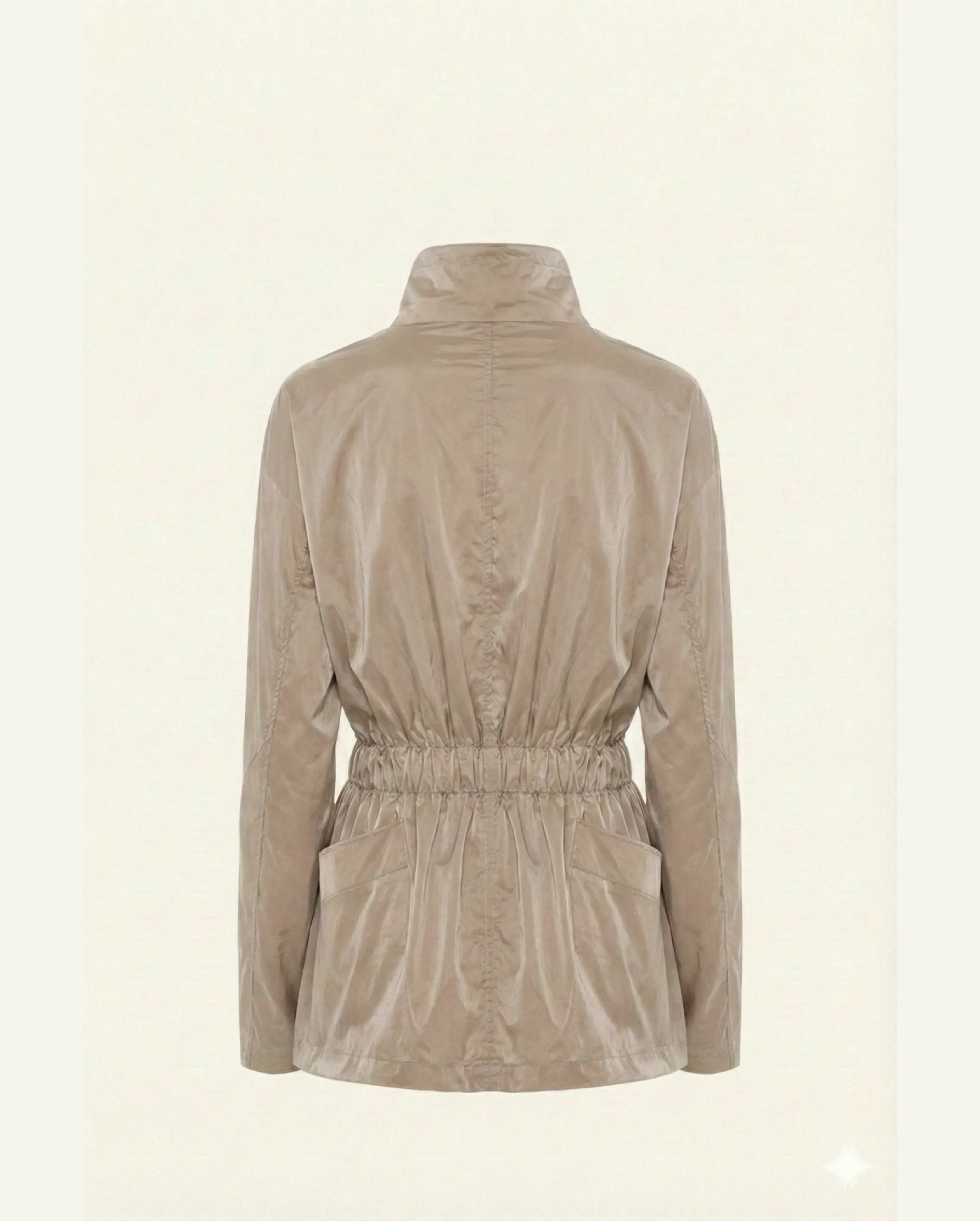 Single-Panel Cotton Windbreaker with Lyocell/Wool Lining - Beige 4 Single-Panel Cotton Windbreaker with Lyocell/Wool Lining - Beige - Zubek.Co