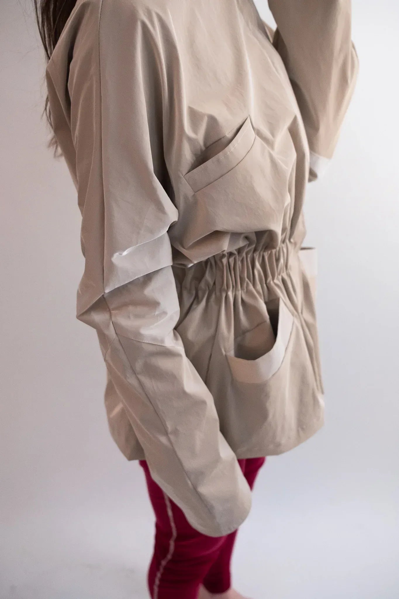 Single-Panel Cotton Windbreaker with Lyocell/Wool Lining - Beige 6 Single-Panel Cotton Windbreaker with Lyocell/Wool Lining - Beige - Zubek.Co