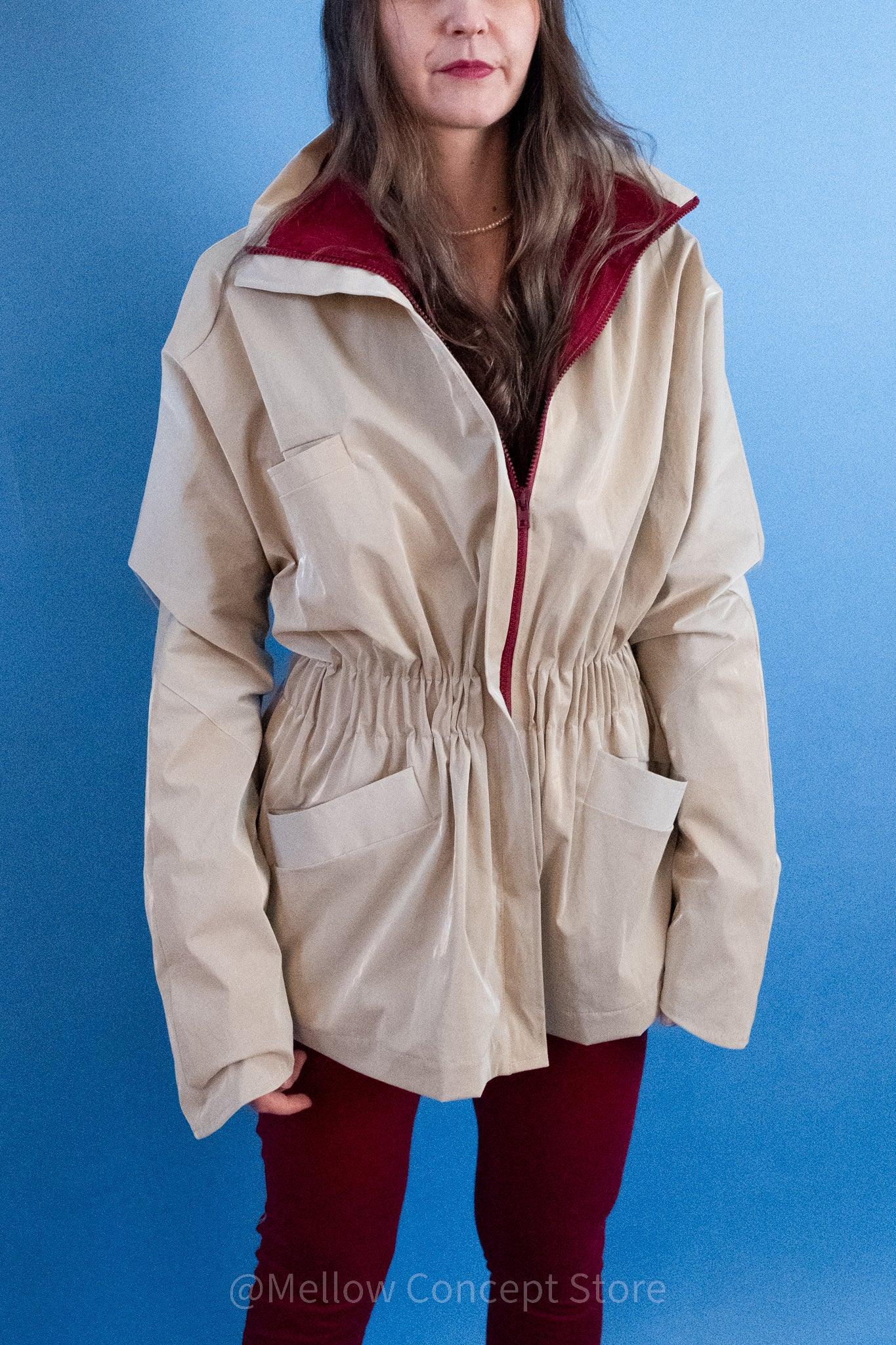 Single-Panel Cotton Windbreaker with Lyocell/Wool Lining - Beige 10 Single-Panel Cotton Windbreaker with Lyocell/Wool Lining - Beige - Zubek.Co