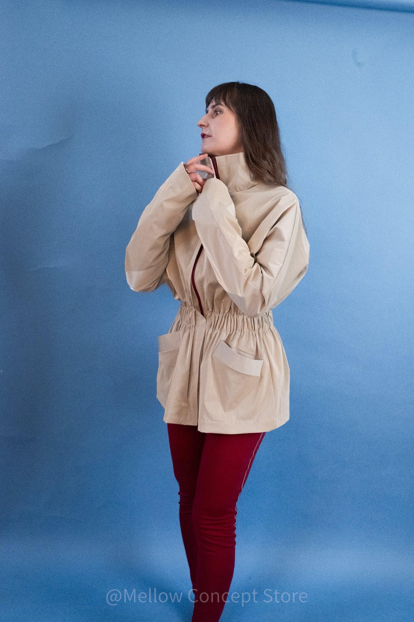 Single-Panel Cotton Windbreaker with Lyocell/Wool Lining - Beige 11 Single-Panel Cotton Windbreaker with Lyocell/Wool Lining - Beige - Zubek.Co