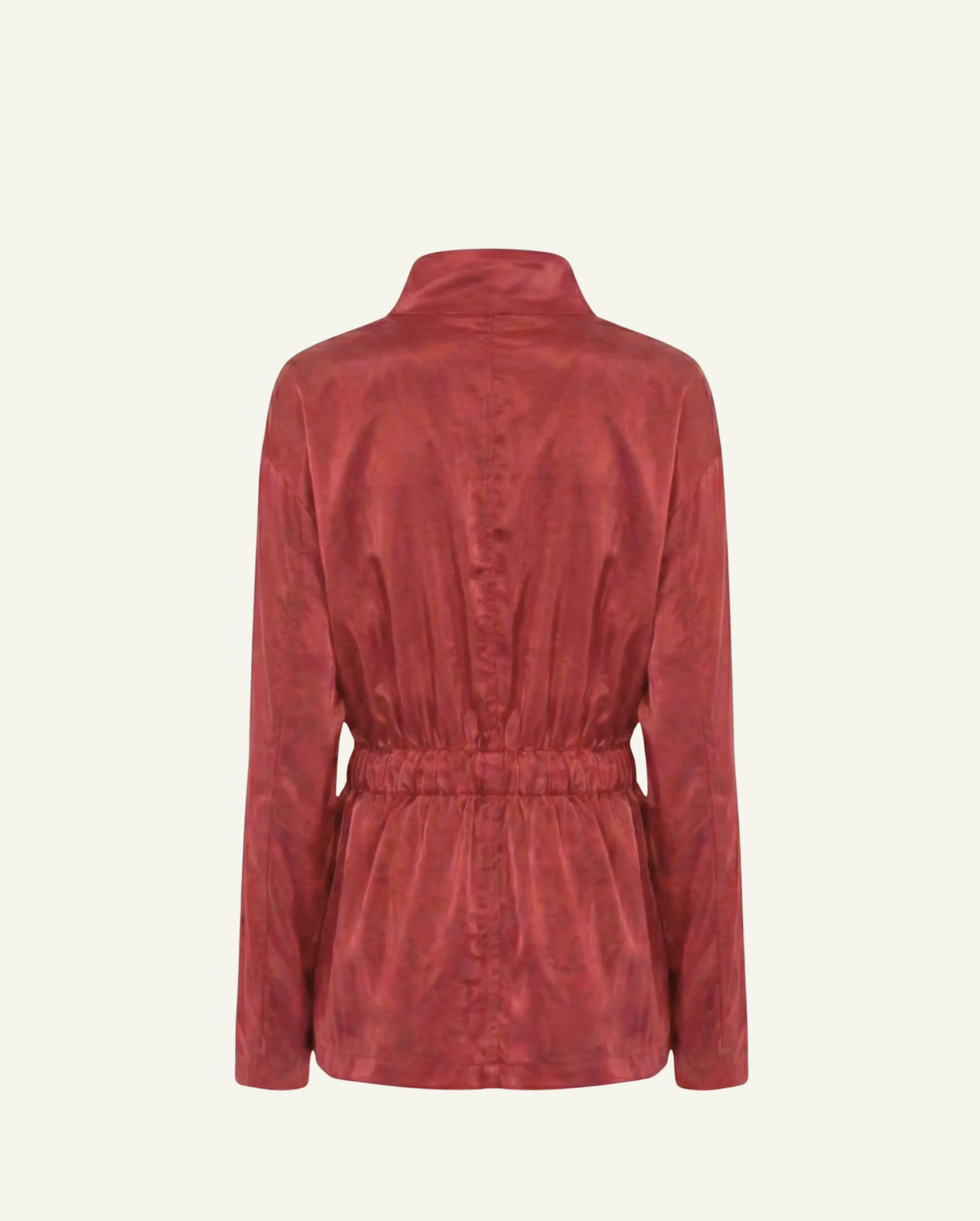 Single-Panel Cotton Windbreaker with Lyocell/Wool Lining - Cherry Red 3 Single-Panel Cotton Windbreaker with Lyocell/Wool Lining - Cherry Red - Zubek.Co