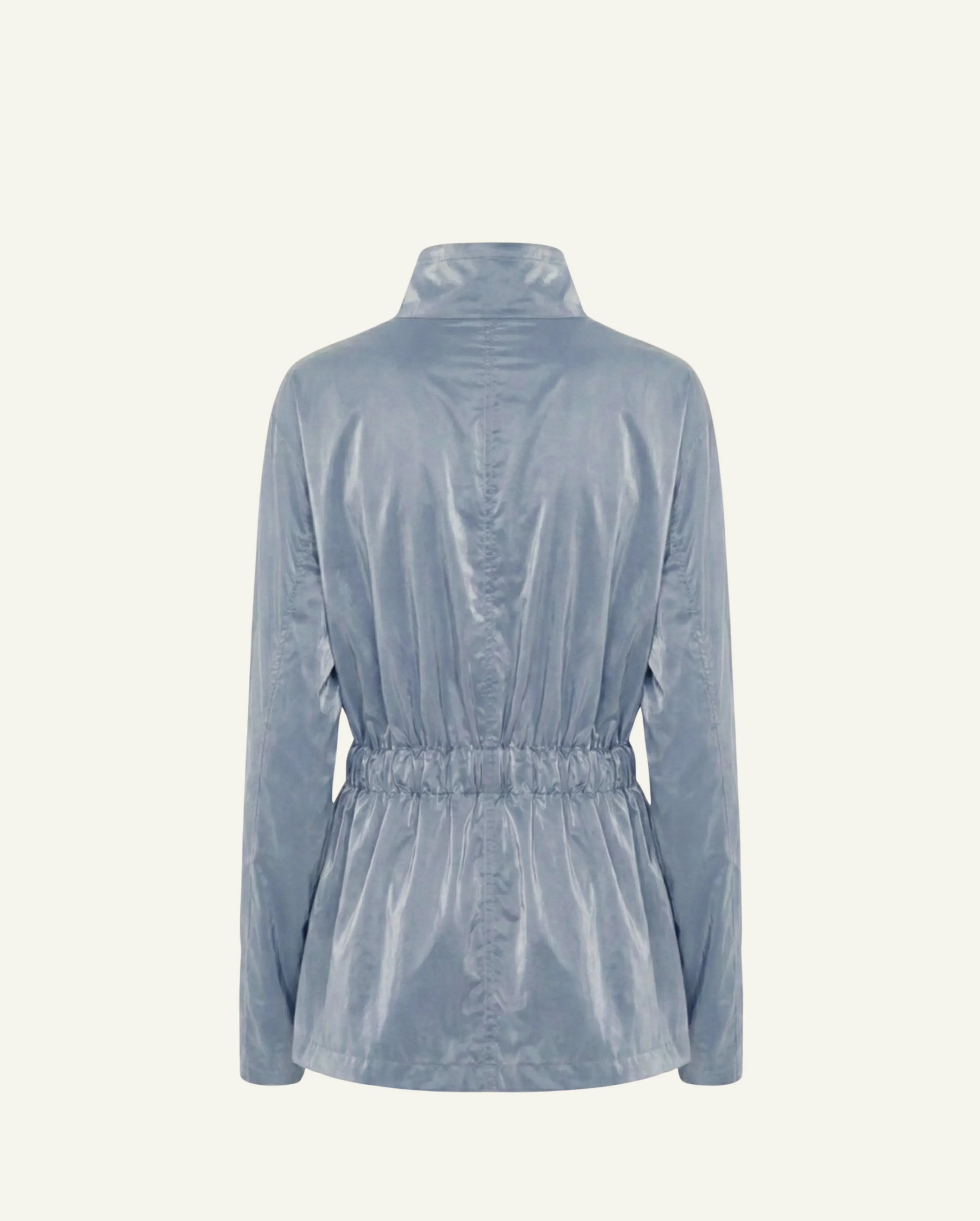 Single-Panel Cotton Windbreaker with Lyocell/Wool Lining - Light Blue 3 Single-Panel Cotton Windbreaker with Lyocell/Wool Lining - Light Blue - Zubek.Co