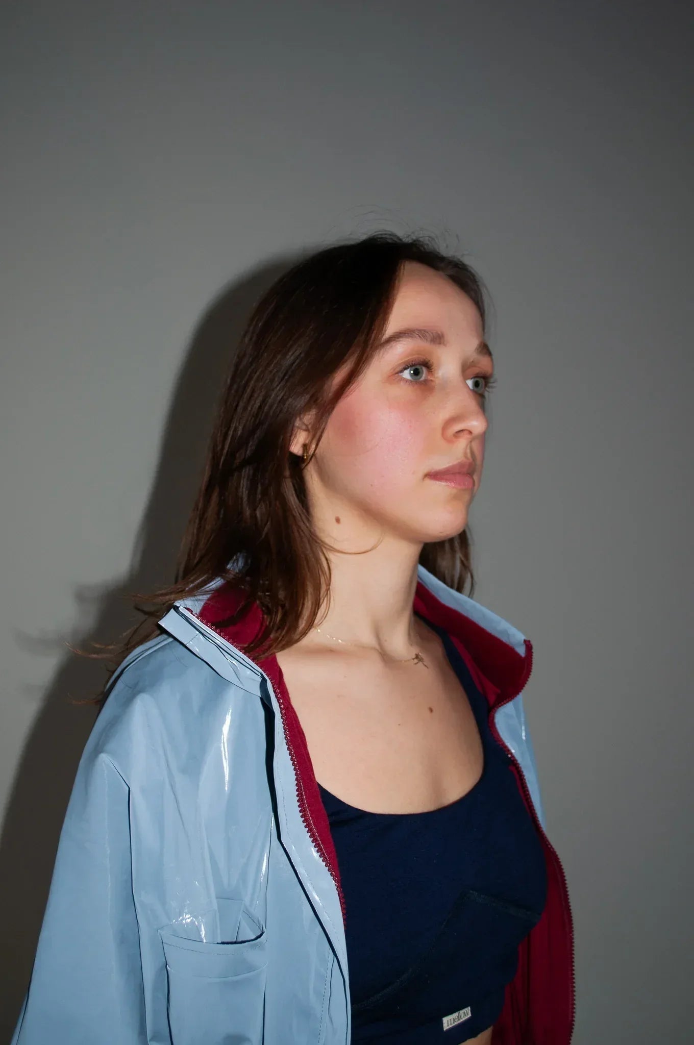 Single-Panel Cotton Windbreaker with Lyocell/Wool Lining - Light Blue 5 Single-Panel Cotton Windbreaker with Lyocell/Wool Lining - Light Blue - Zubek.Co