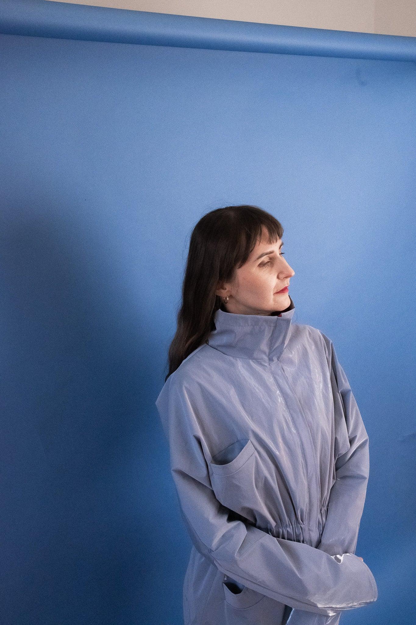 Single-Panel Cotton Windbreaker with Lyocell/Wool Lining - Light Blue 6 Single-Panel Cotton Windbreaker with Lyocell/Wool Lining - Light Blue - Zubek.Co